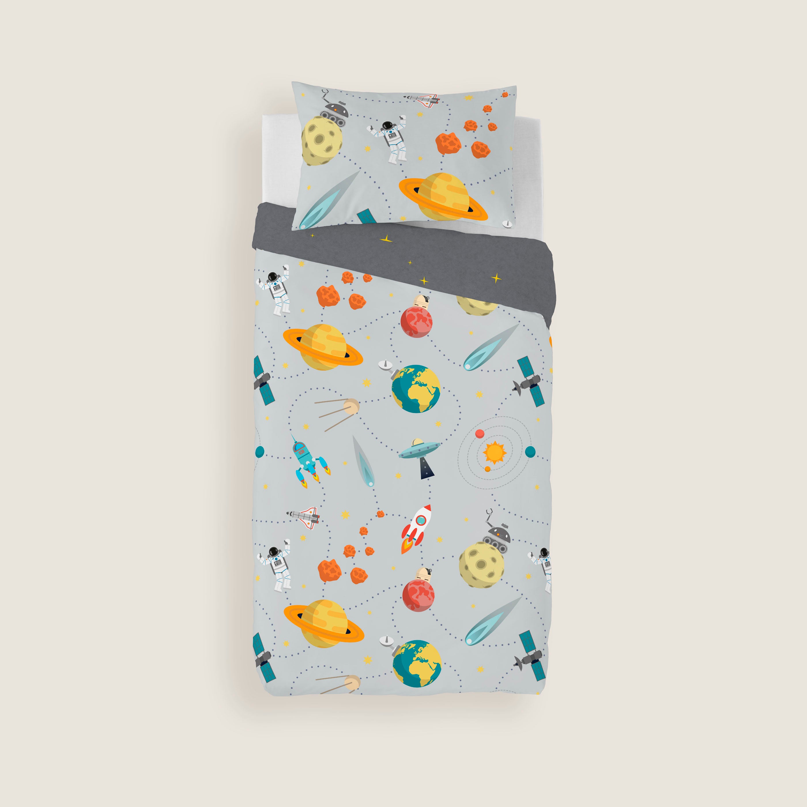 FUNDA NÓRDICA REVERSIBLE ESTAMPADA INFANTIL BERTO 100% ALGODÓN
