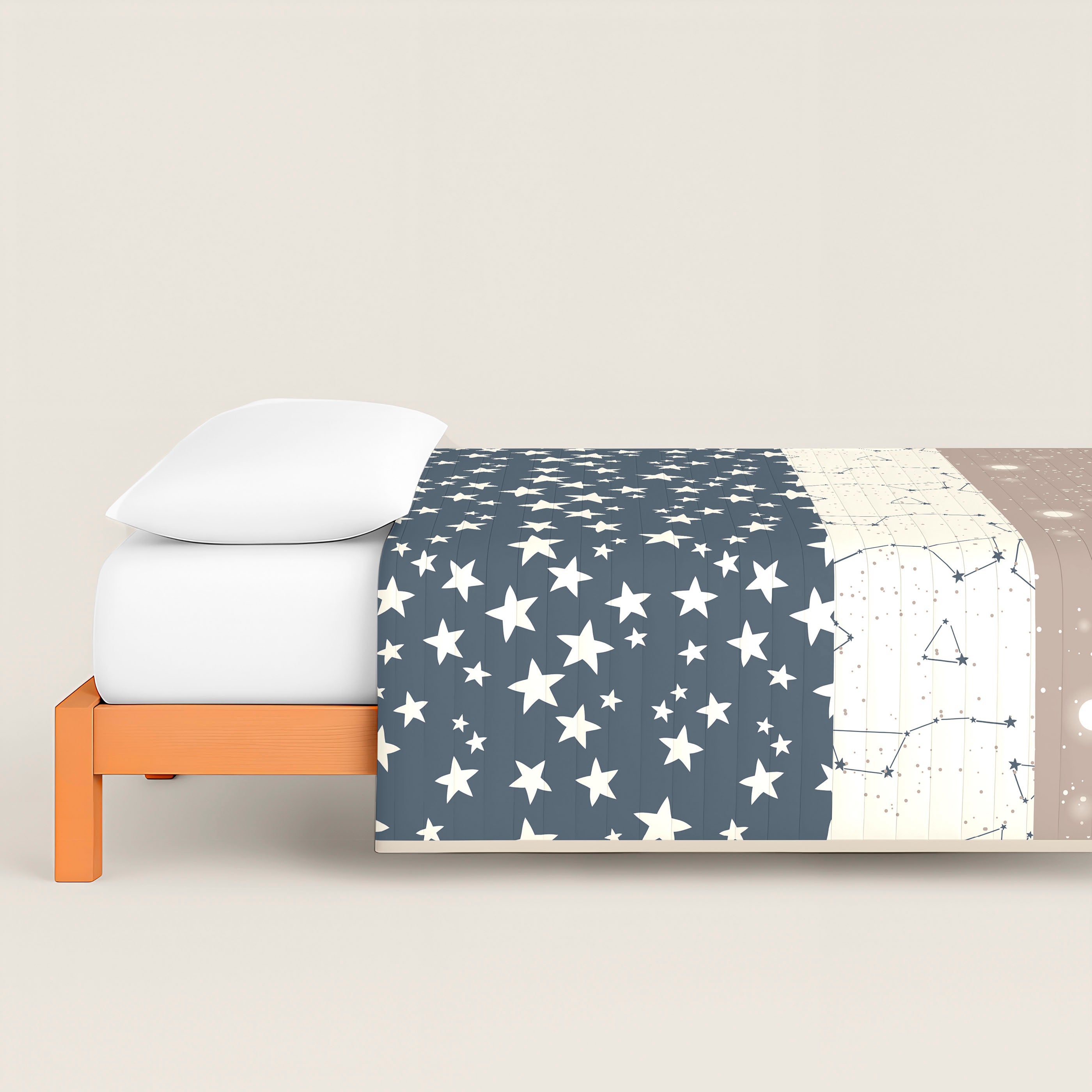 COLCHA BOUTI REVERSIBLE ESTAMPADA INFANTIL INDIGO 100% ALGODÓN