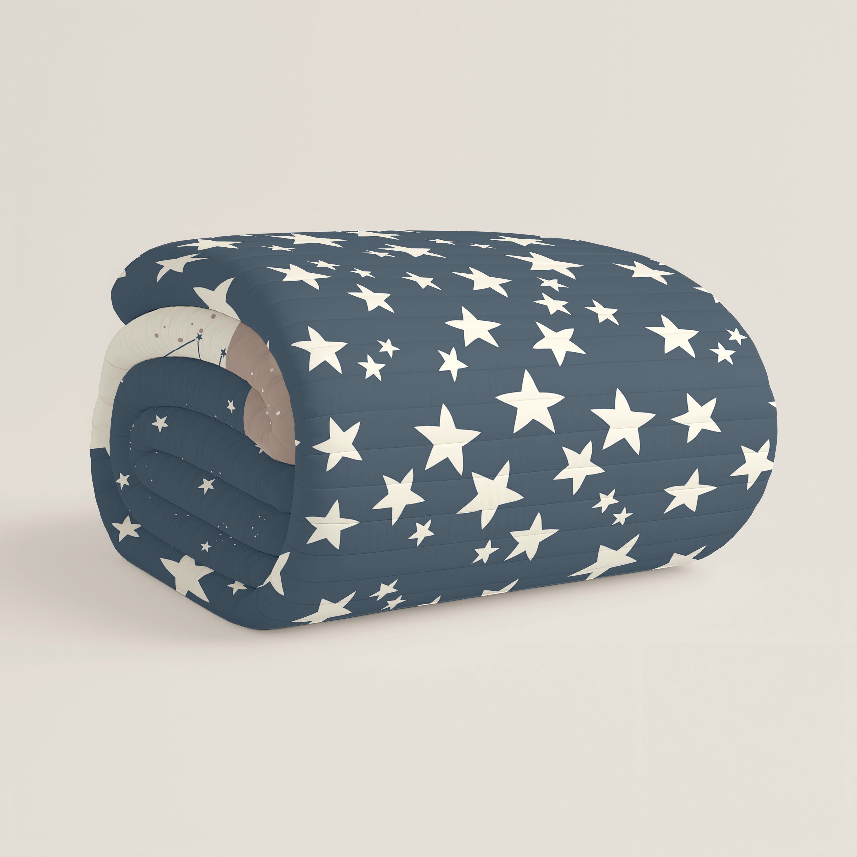 COLCHA BOUTI REVERSIBLE ESTAMPADA INFANTIL INDIGO 100% ALGODÓN