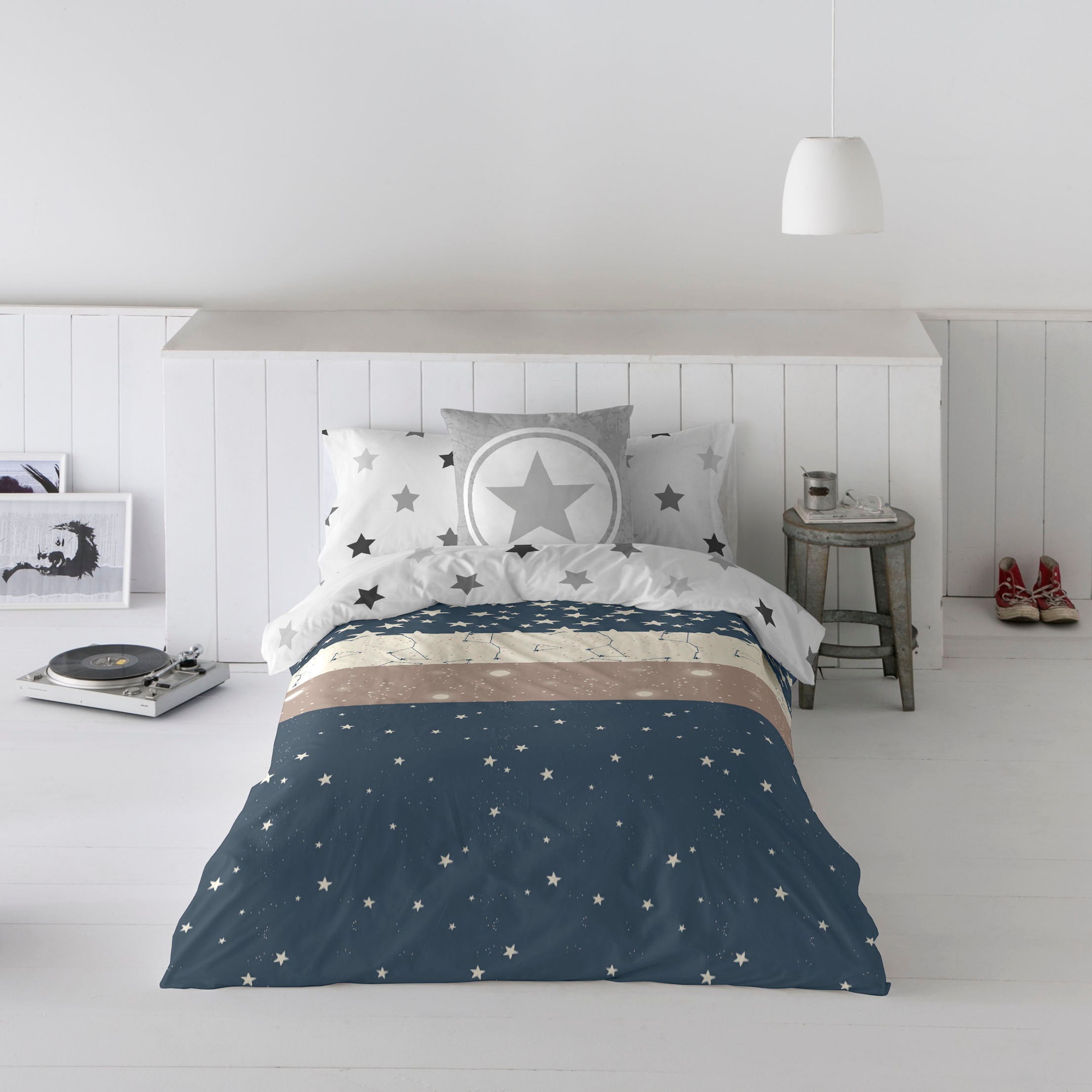 FUNDA NÓRDICA REVERSIBLE ESTAMPADA INFANTIL INDIGO 100% ALGODÓN