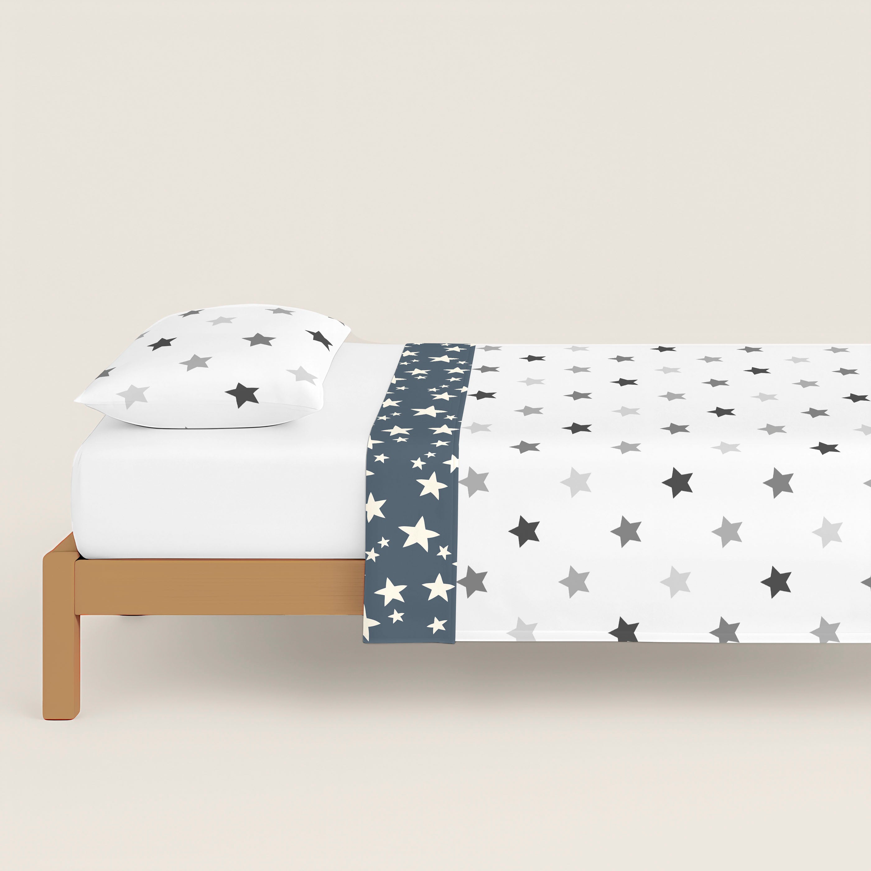FUNDA NÓRDICA REVERSIBLE ESTAMPADA INFANTIL INDIGO 100% ALGODÓN