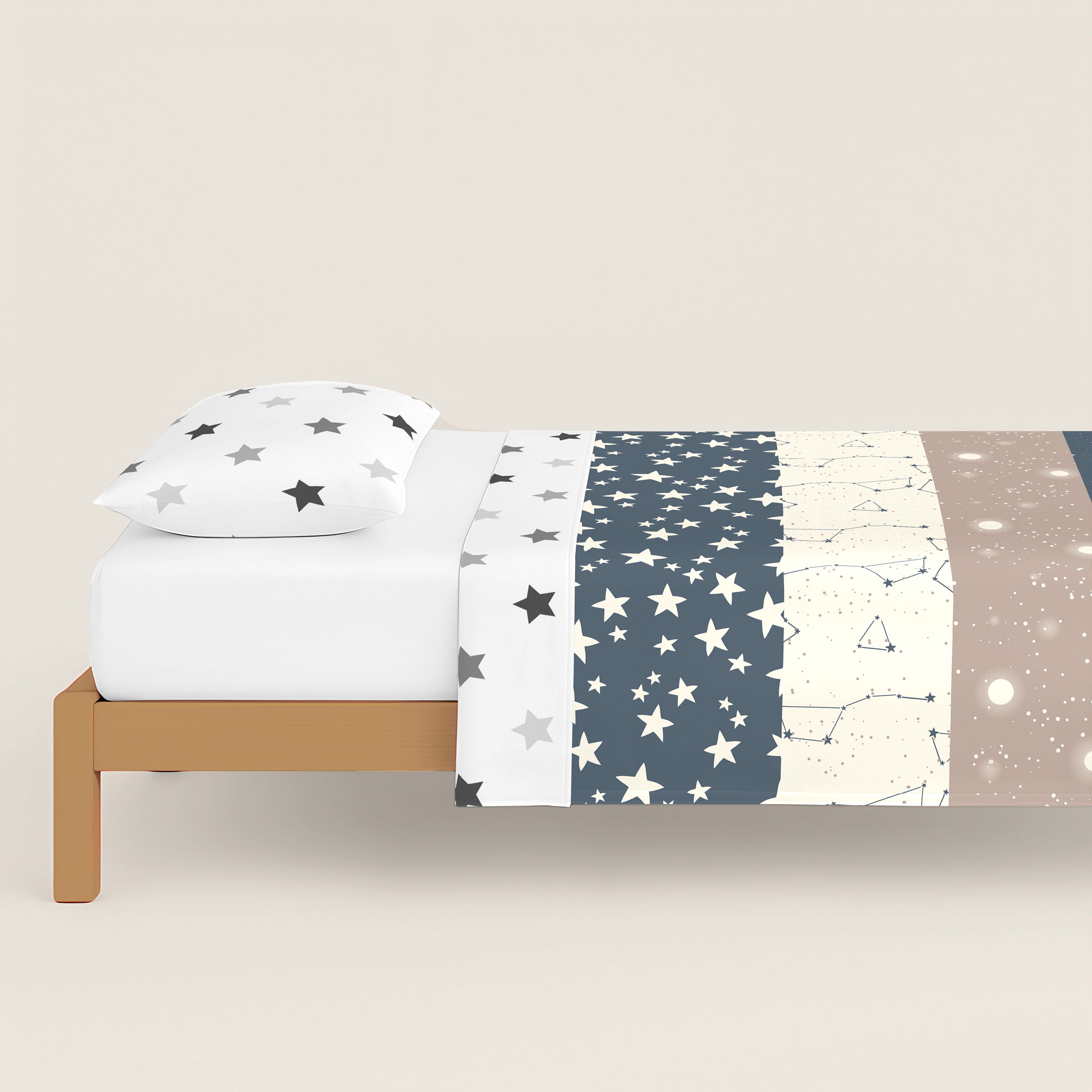 FUNDA NÓRDICA REVERSIBLE ESTAMPADA INFANTIL INDIGO 100% ALGODÓN