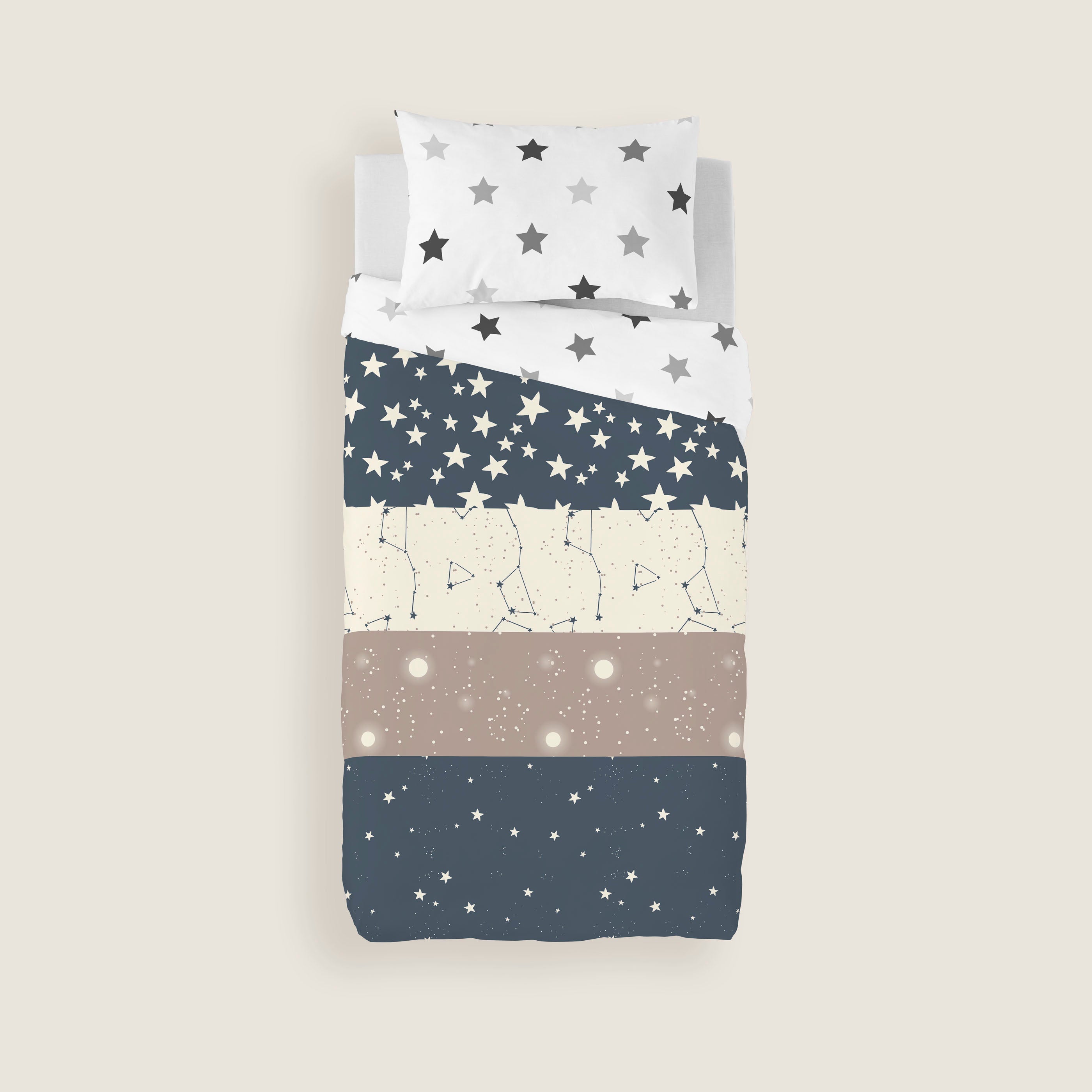 FUNDA NÓRDICA REVERSIBLE ESTAMPADA INFANTIL INDIGO 100% ALGODÓN
