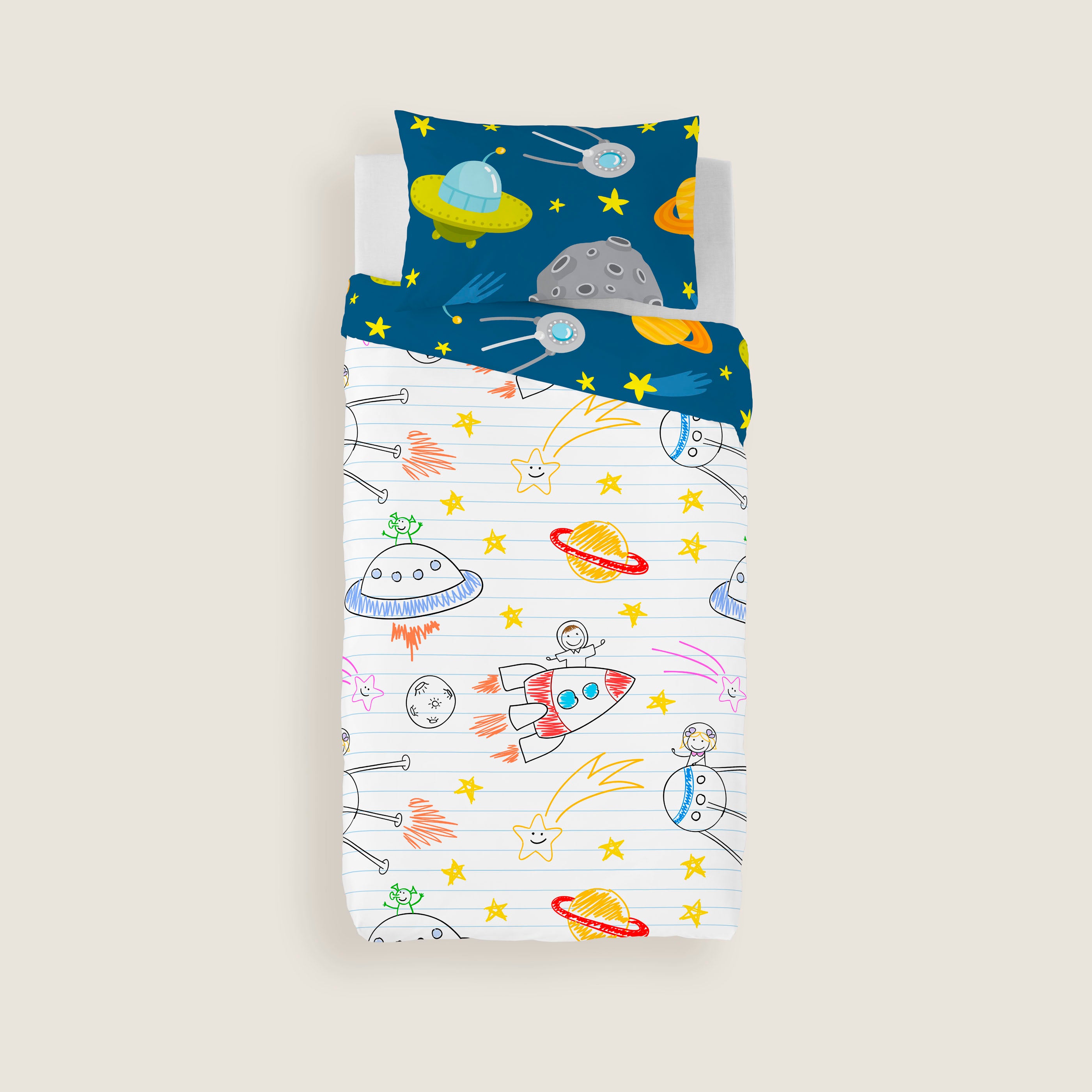 FUNDA NÓRDICA REVERSIBLE ESTAMPADA INFANTIL LLUC 100% ALGODÓN