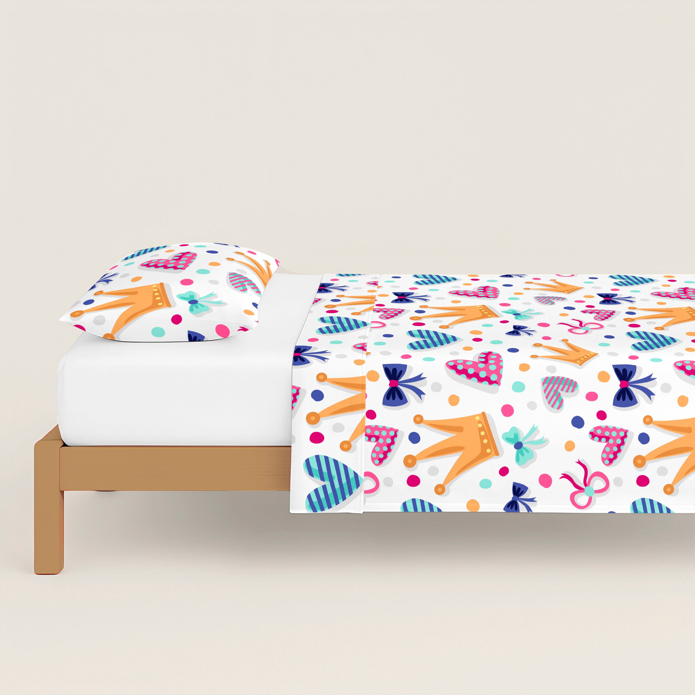 JUEGO SÁBANAS ESTAMPADAS INFANTIL MARGOT B 100% ALGODÓN