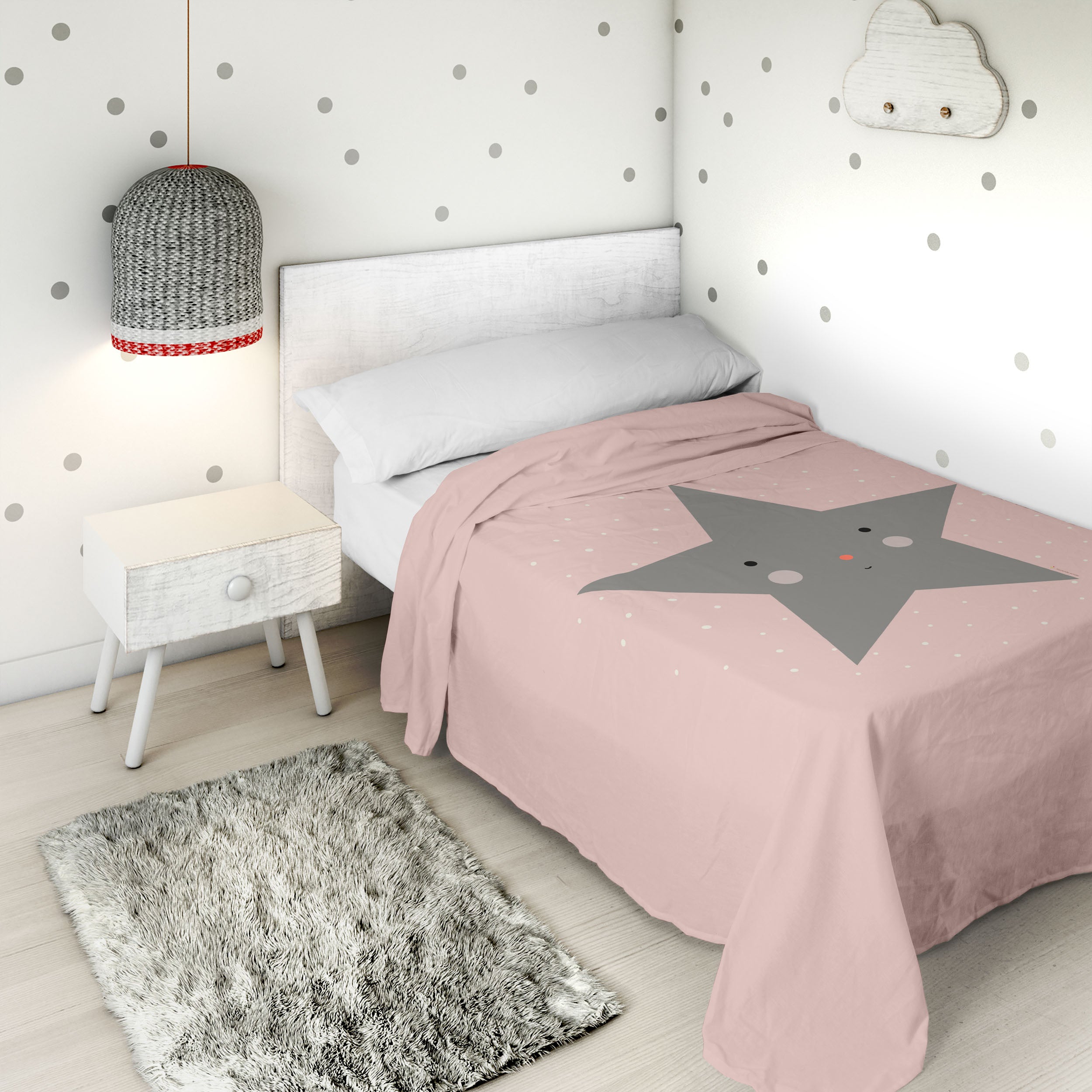 COMPLETO LENZUOLA STAMPATO PER BAMBINI HAPPY STAR 100% COTONE