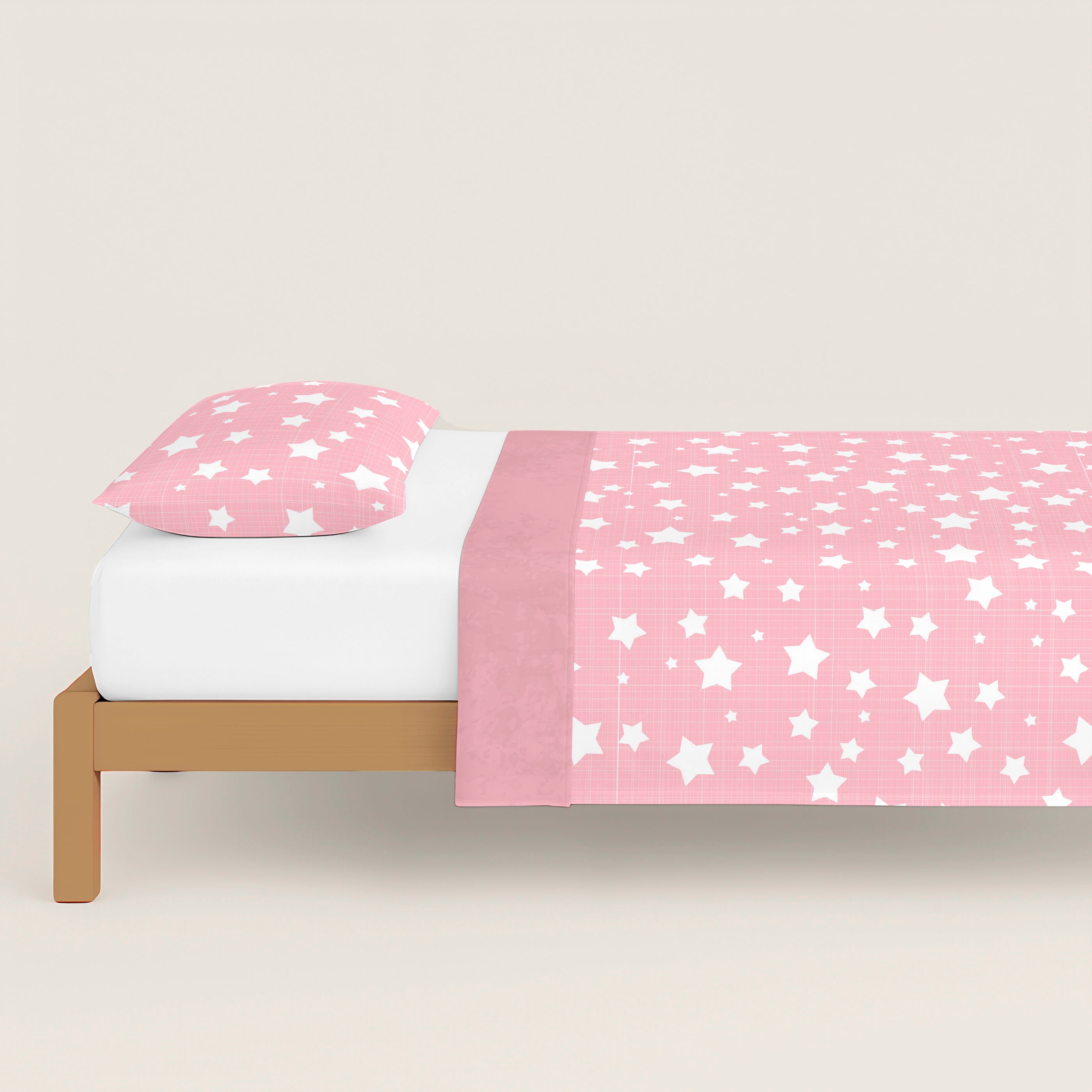 FUNDA NÓRDICA REVERSIBLE ESTAMPADA INFANTIL IVETT ROSA 100% ALGODÓN