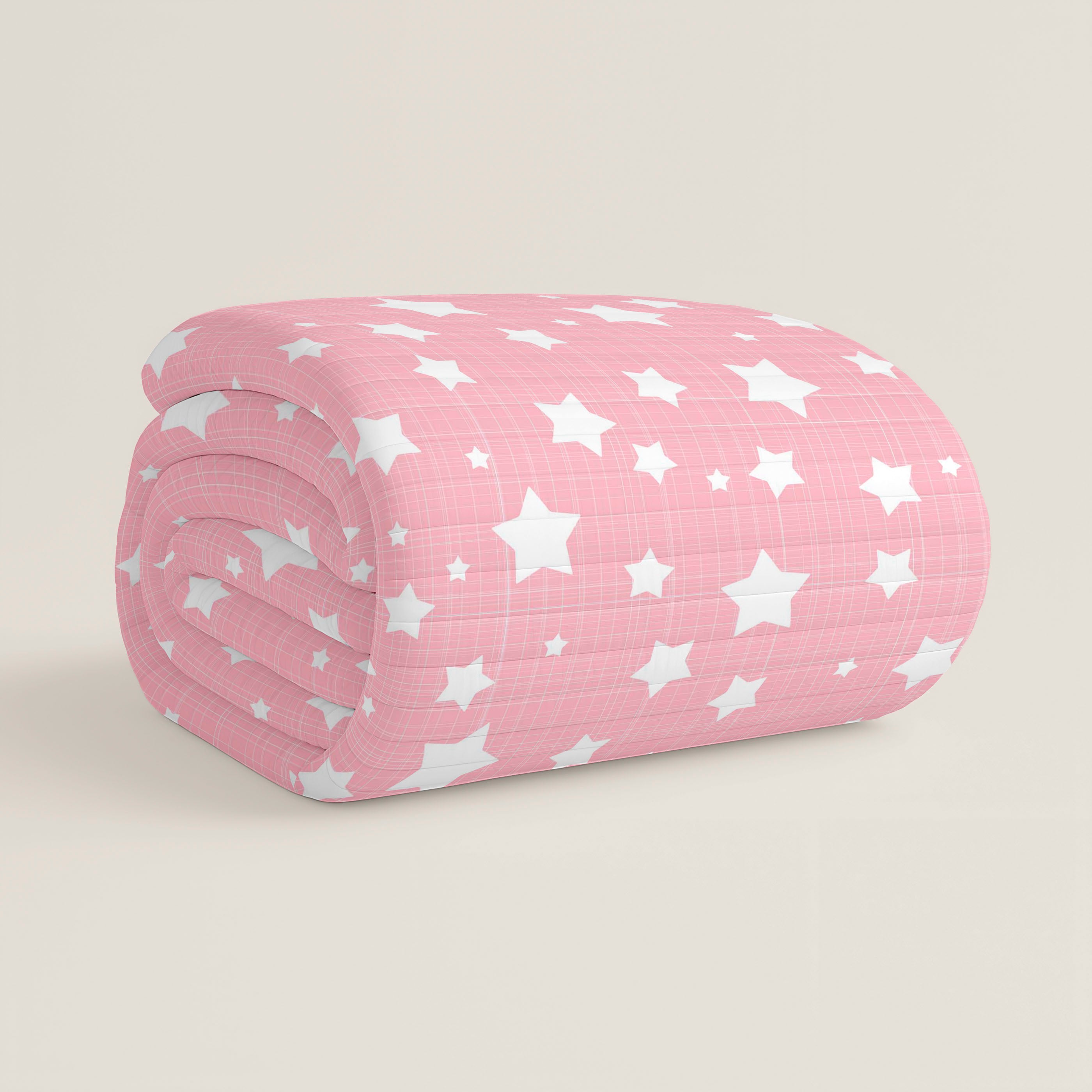 COLCHA BOUTI REVERSIBLE ESTAMPADA INFANTIL IVETT ROSA 100% ALGODÓN