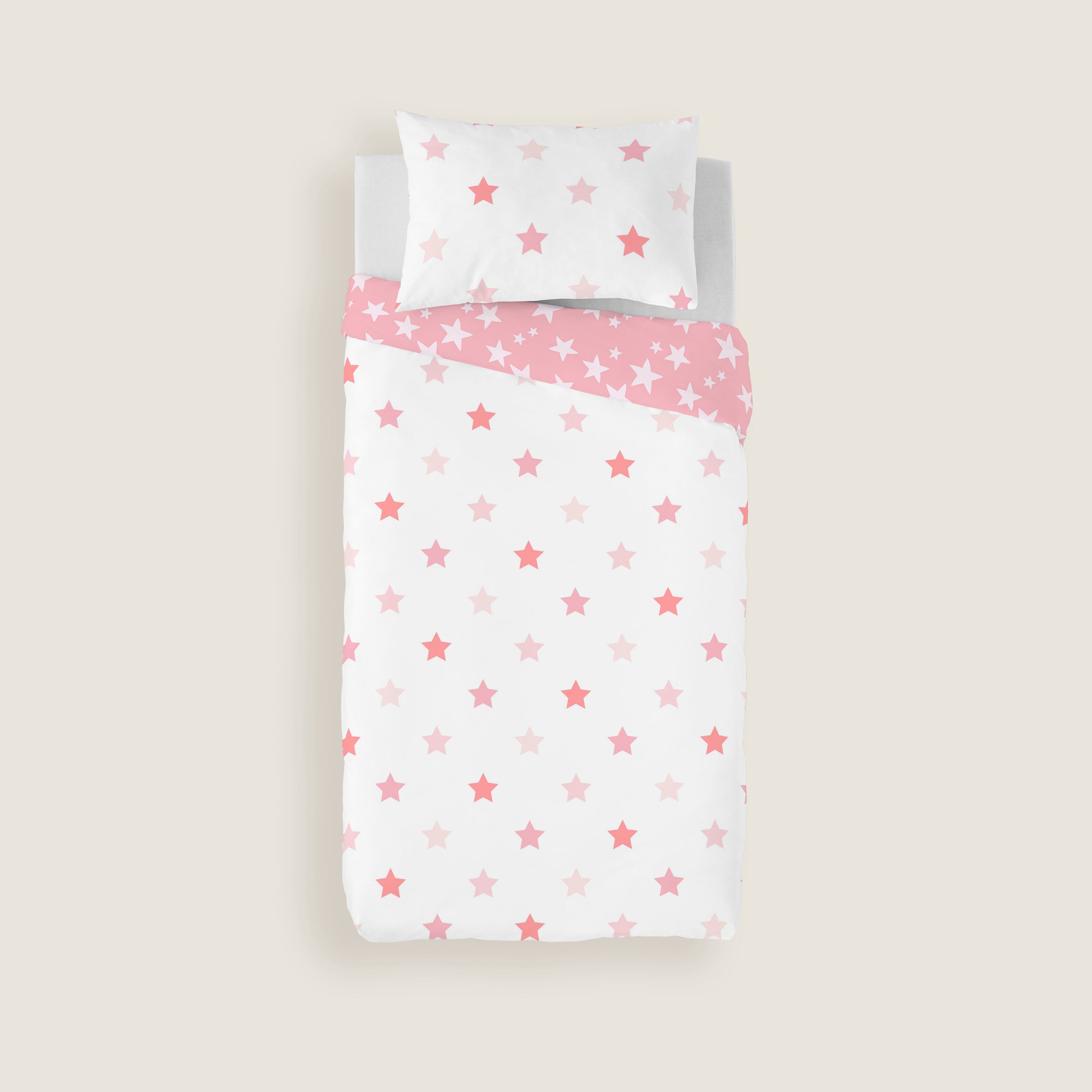 FUNDA NÓRDICA REVERSIBLE ESTAMPADA INFANTIL INDIGO ROSA 100% ALGODÓN