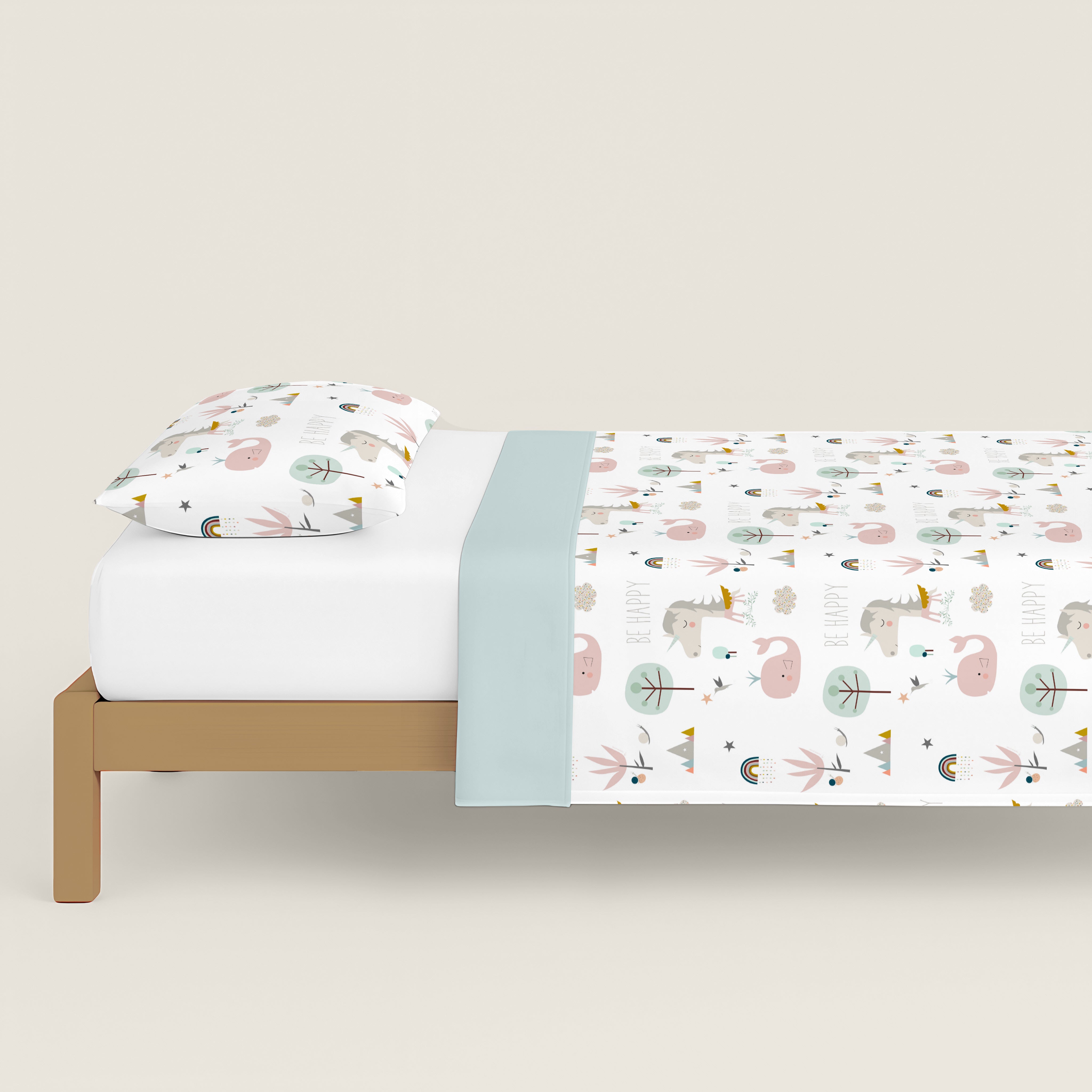 FUNDA NÓRDICA ESTAMPADA INFANTIL RAINBOWLAND 100% ALGODÓN