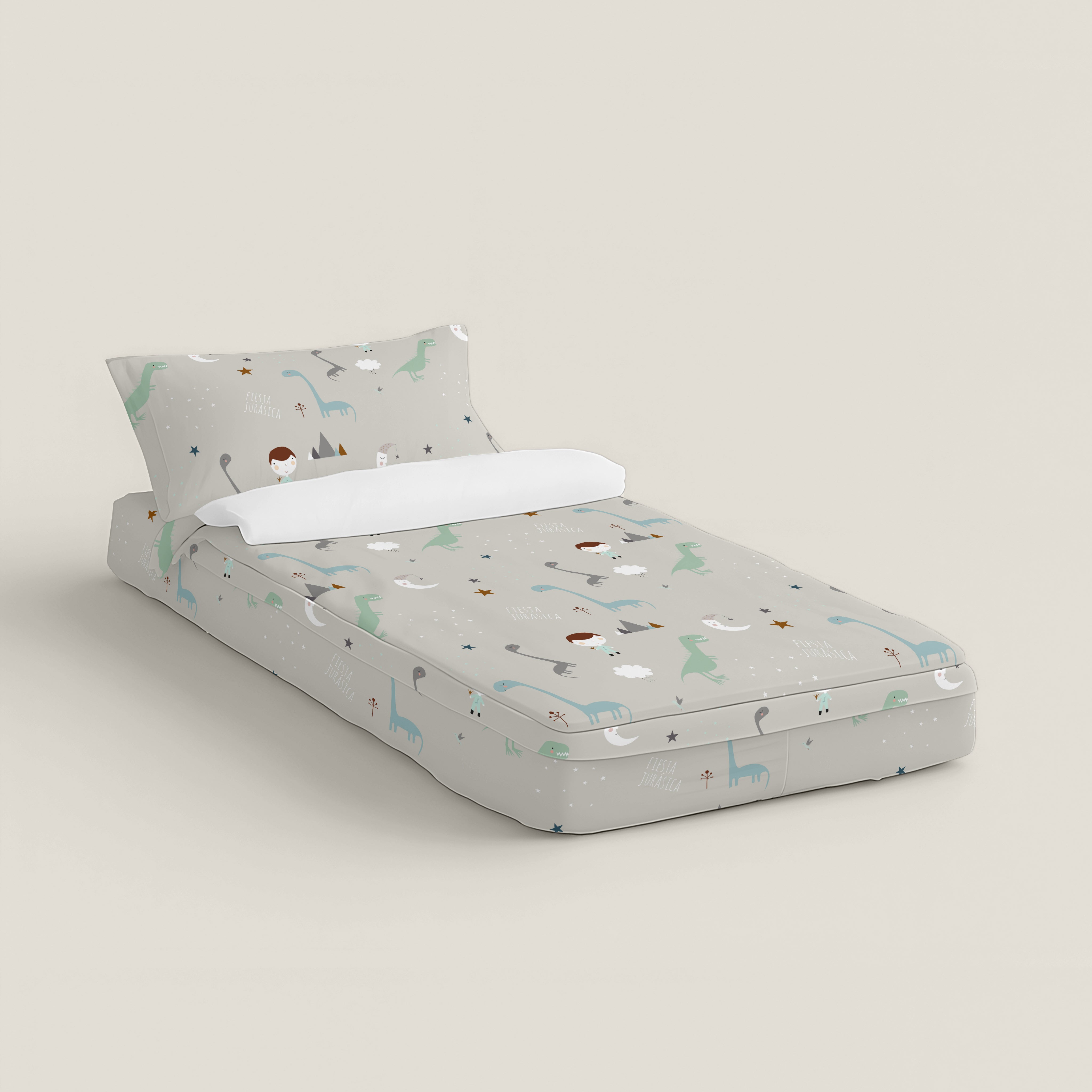 SACCO NORDICO PER BAMBINI JURASSIC WHITE B 100% COTONE
