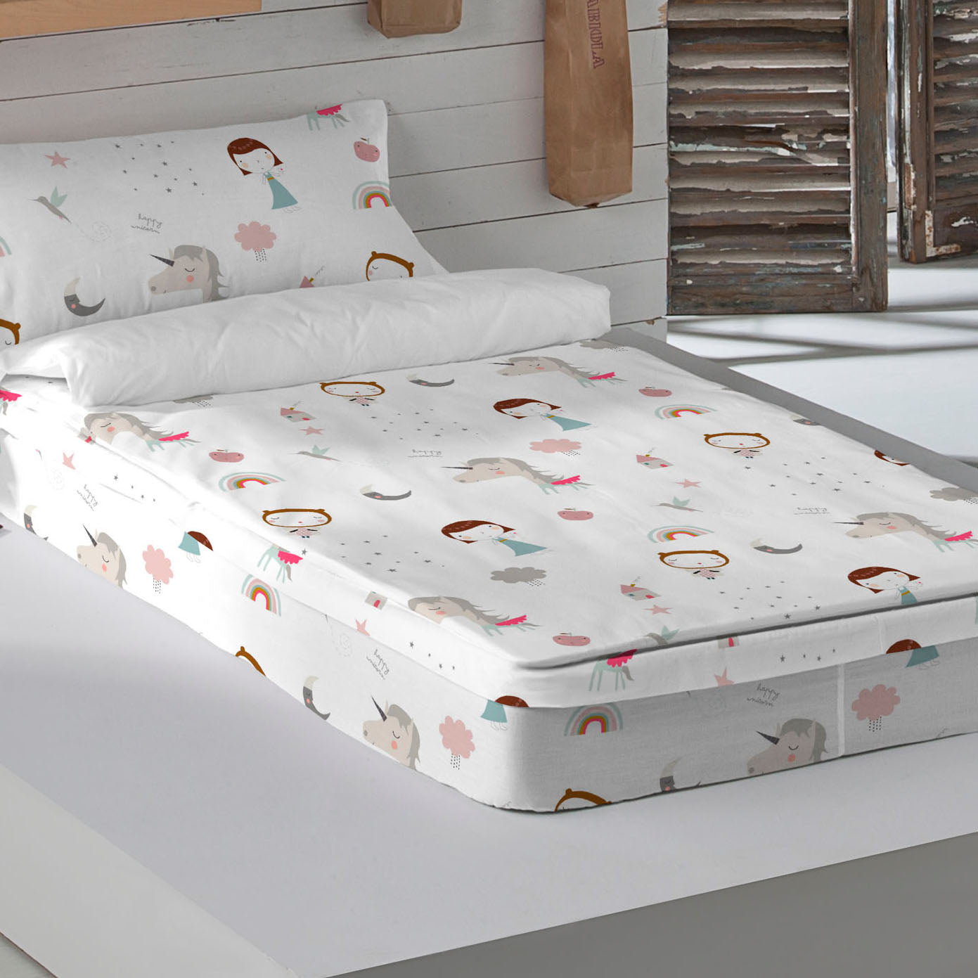 SACCO NORDICO PER BAMBINI UNICORN ROSA B 100% COTONE