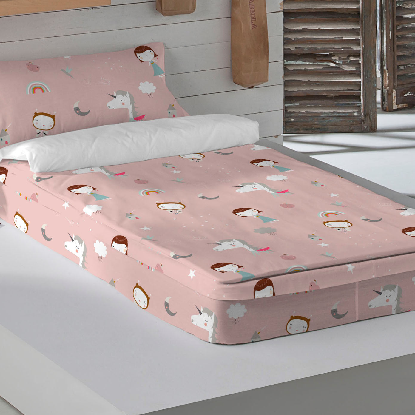 SACCO NORDICO PER BAMBINI UNICORN WHITE B 100% COTONE