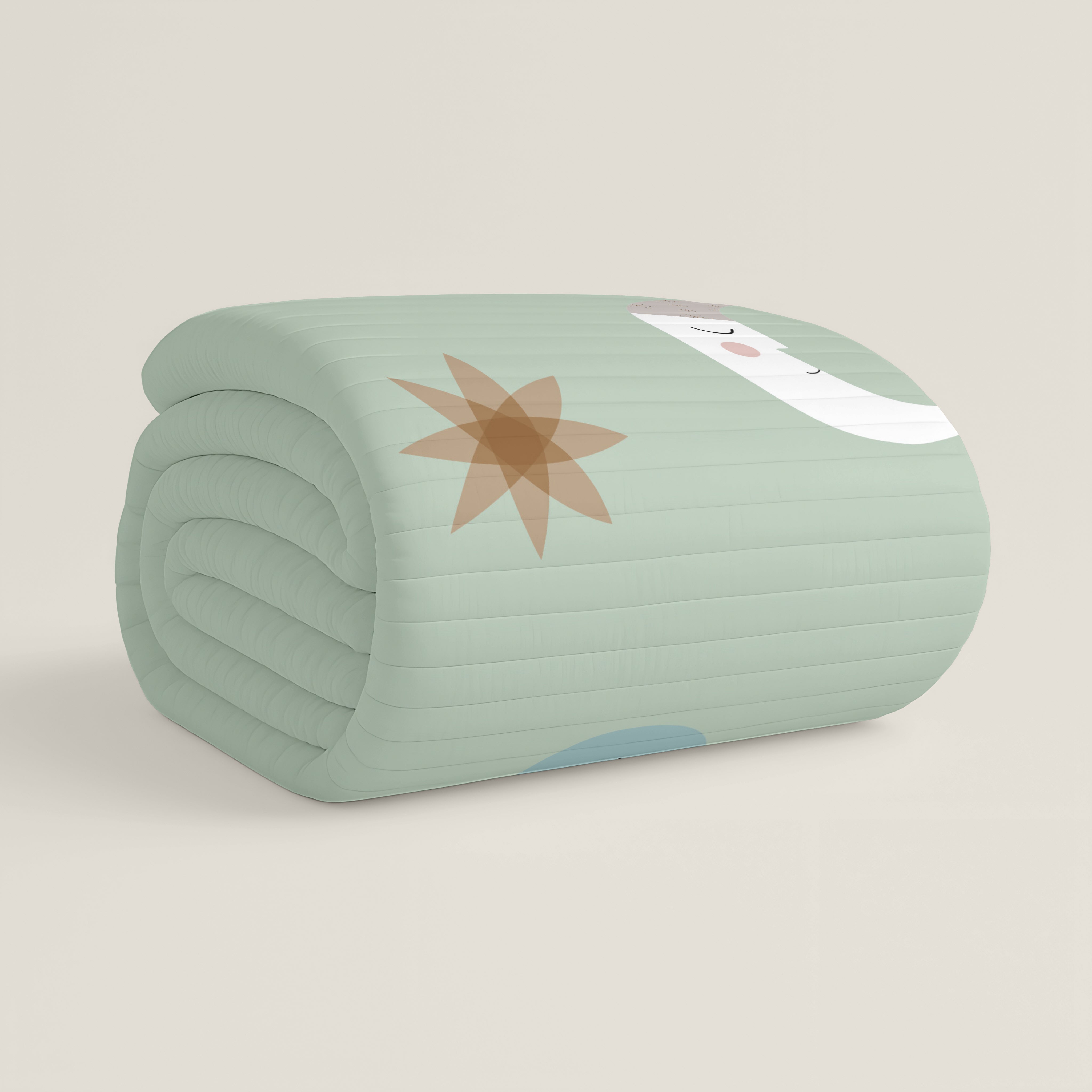 COLCHA BOUTI REVERSIBLE ESTAMPADA INFANTIL JURASIC GREEN 100% ALGODÓN