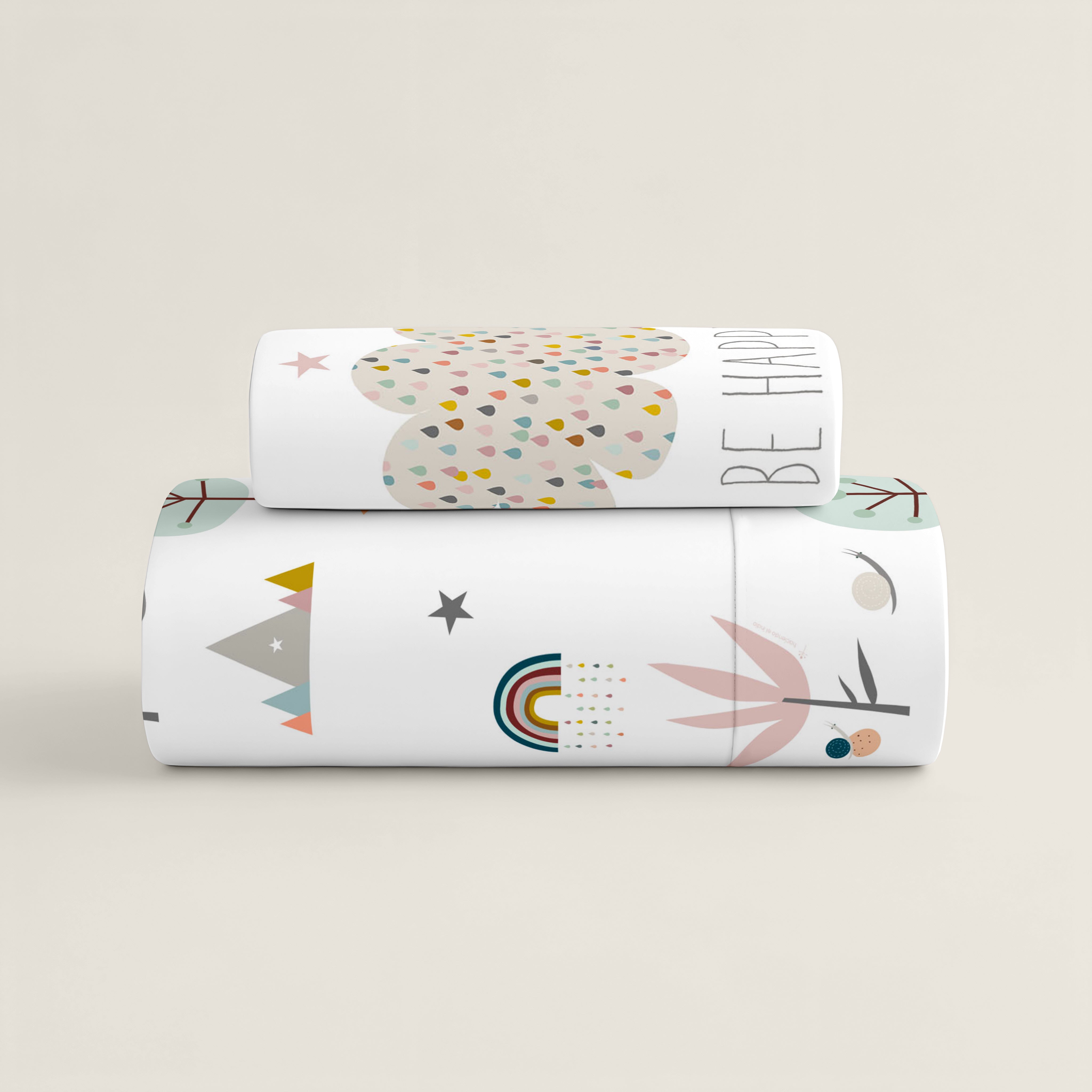 FUNDA NÓRDICA CUNA BEBÉ RAINBOWLAND  100% ALGODÓN