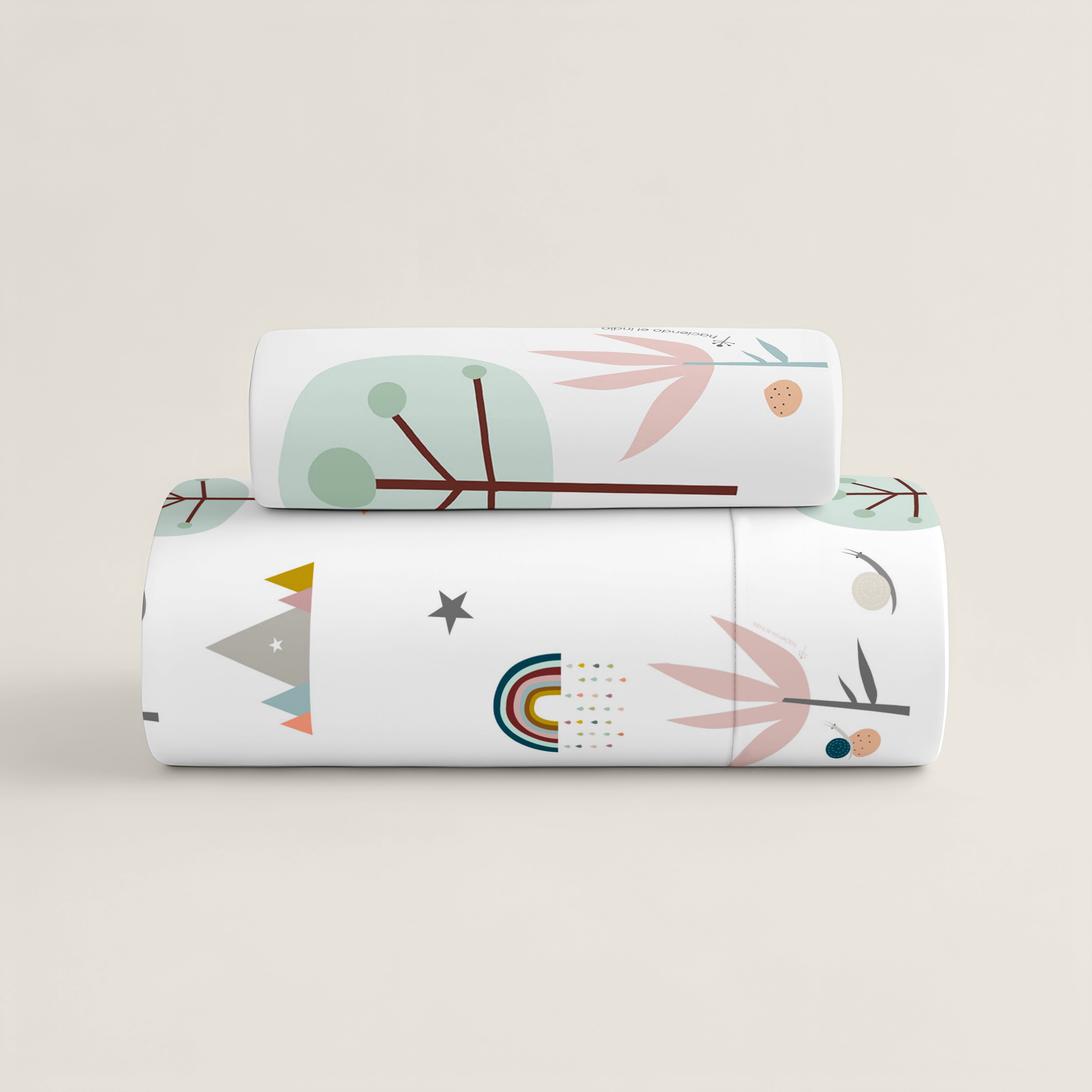 FUNDA NÓRDICA CUNA BEBÉ RAINBOWLAND  100% ALGODÓN