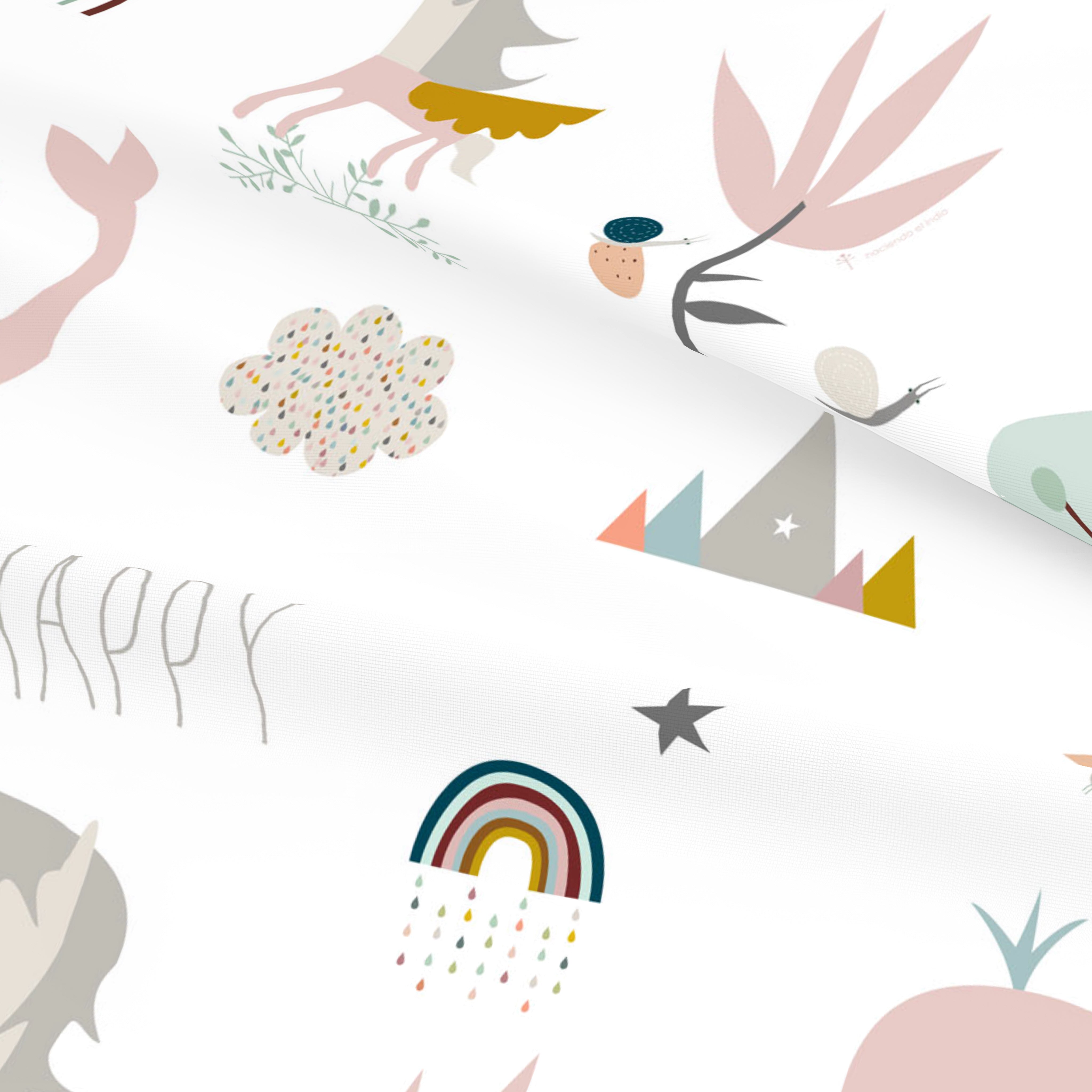 FUNDA NÓRDICA CUNA BEBÉ RAINBOWLAND  100% ALGODÓN