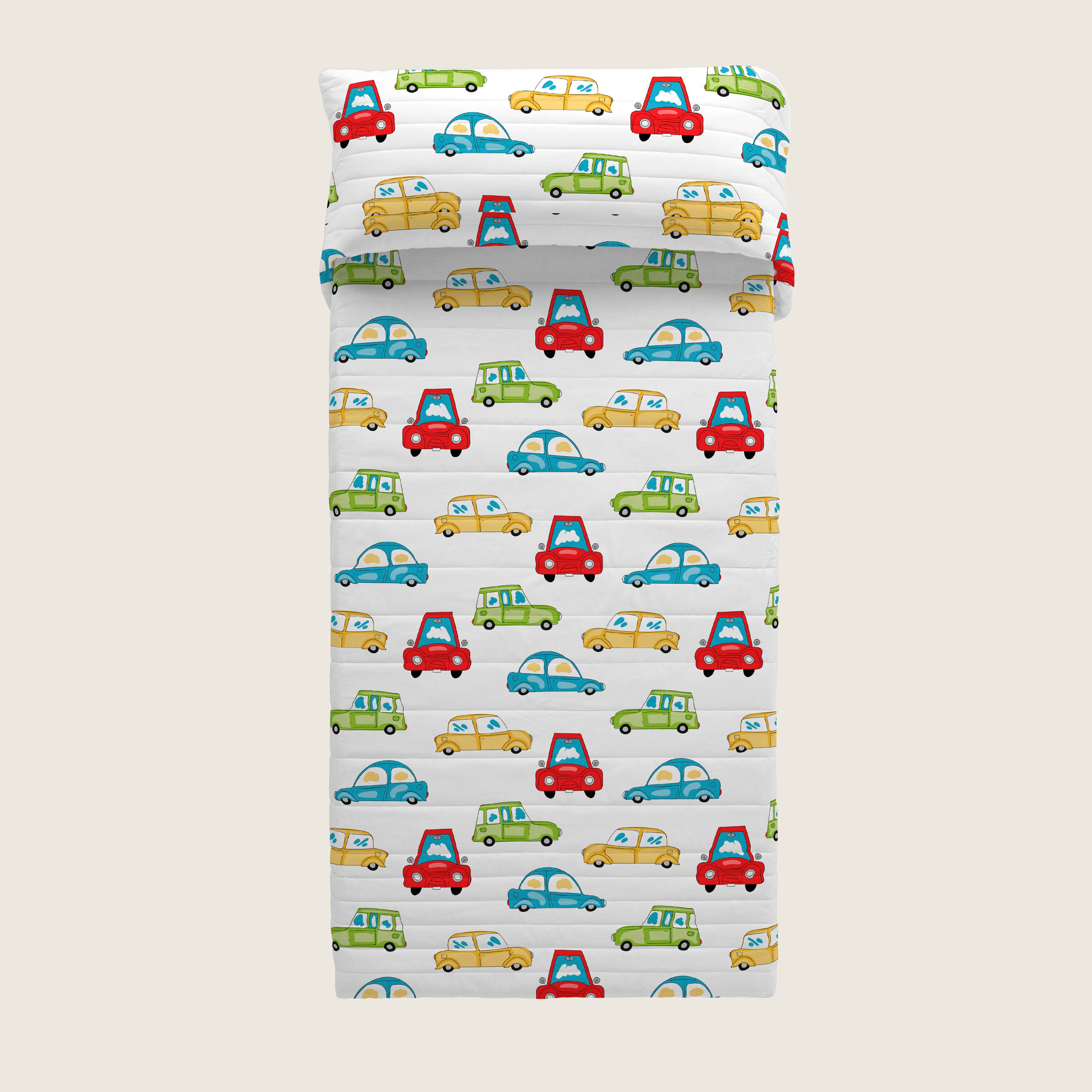 COLCHA BOUTI REVERSIBLE ESTAMPADA INFANTIL SCALEXTRIC 100% ALGODÓN