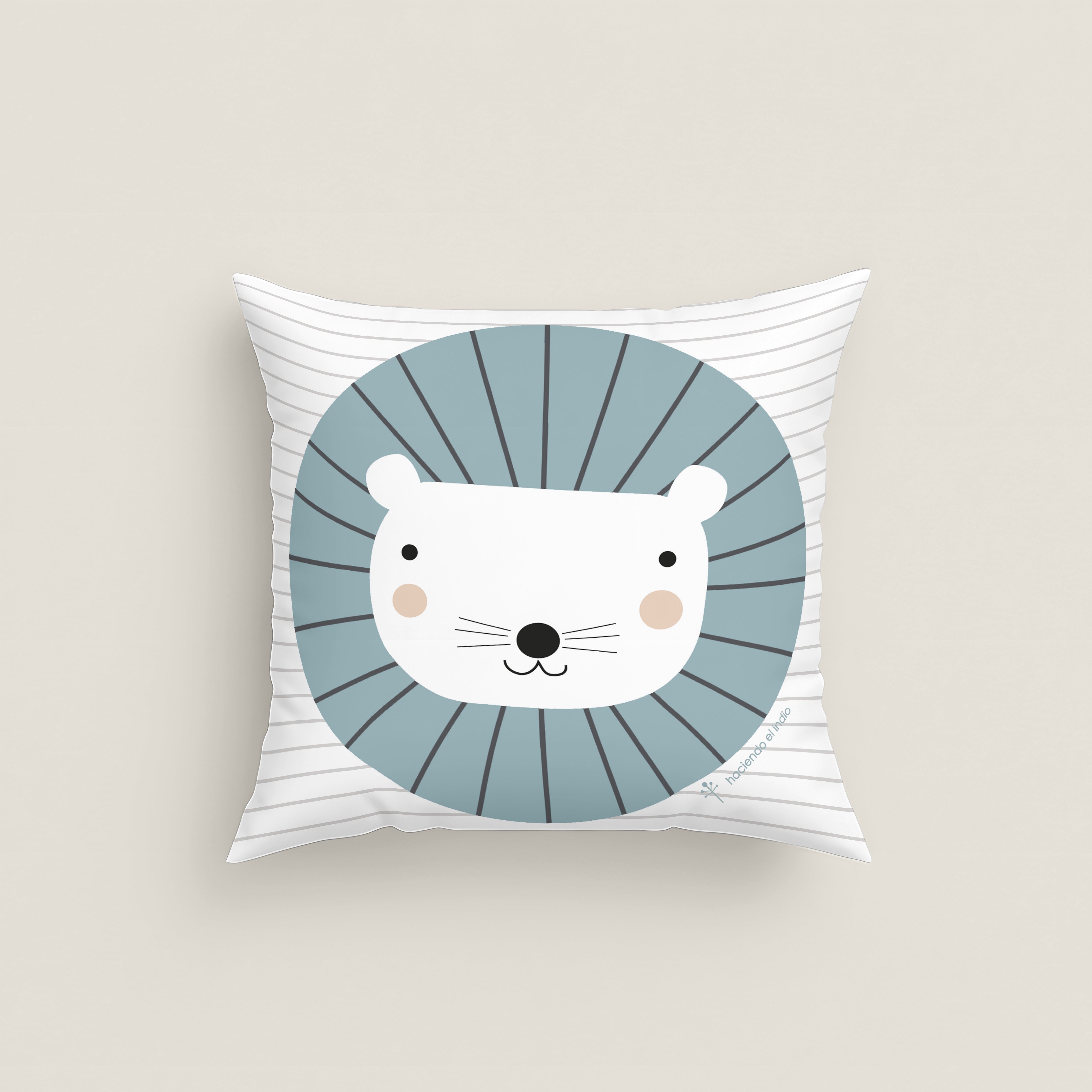 FUNDA DE COJÍN INFANTIL ESTAMPADO SE FELIZ 100% ALGODÓN