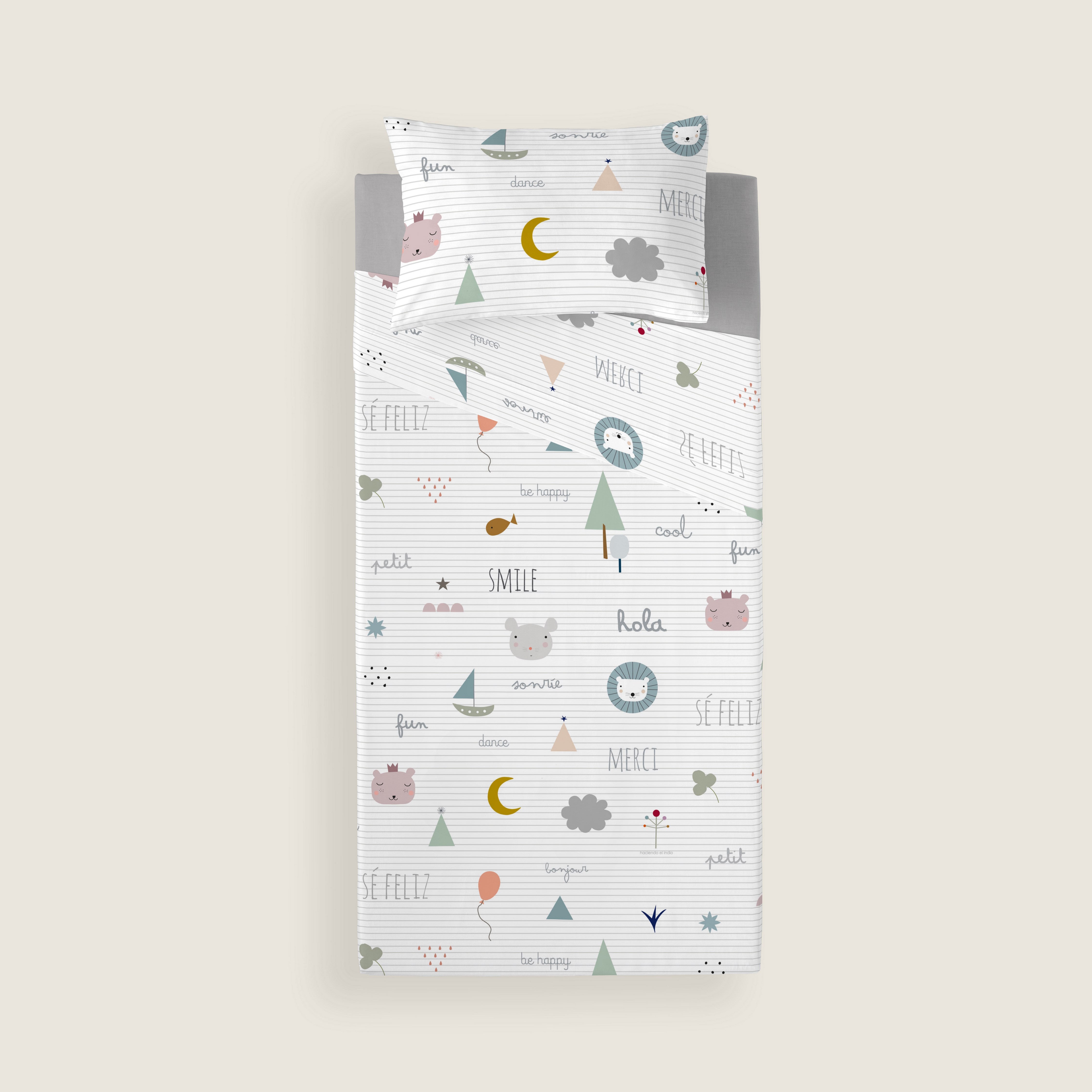 SET LENZUOLA STAMPATE PER BAMBINI SOGNI D'ORO 100% COTONE