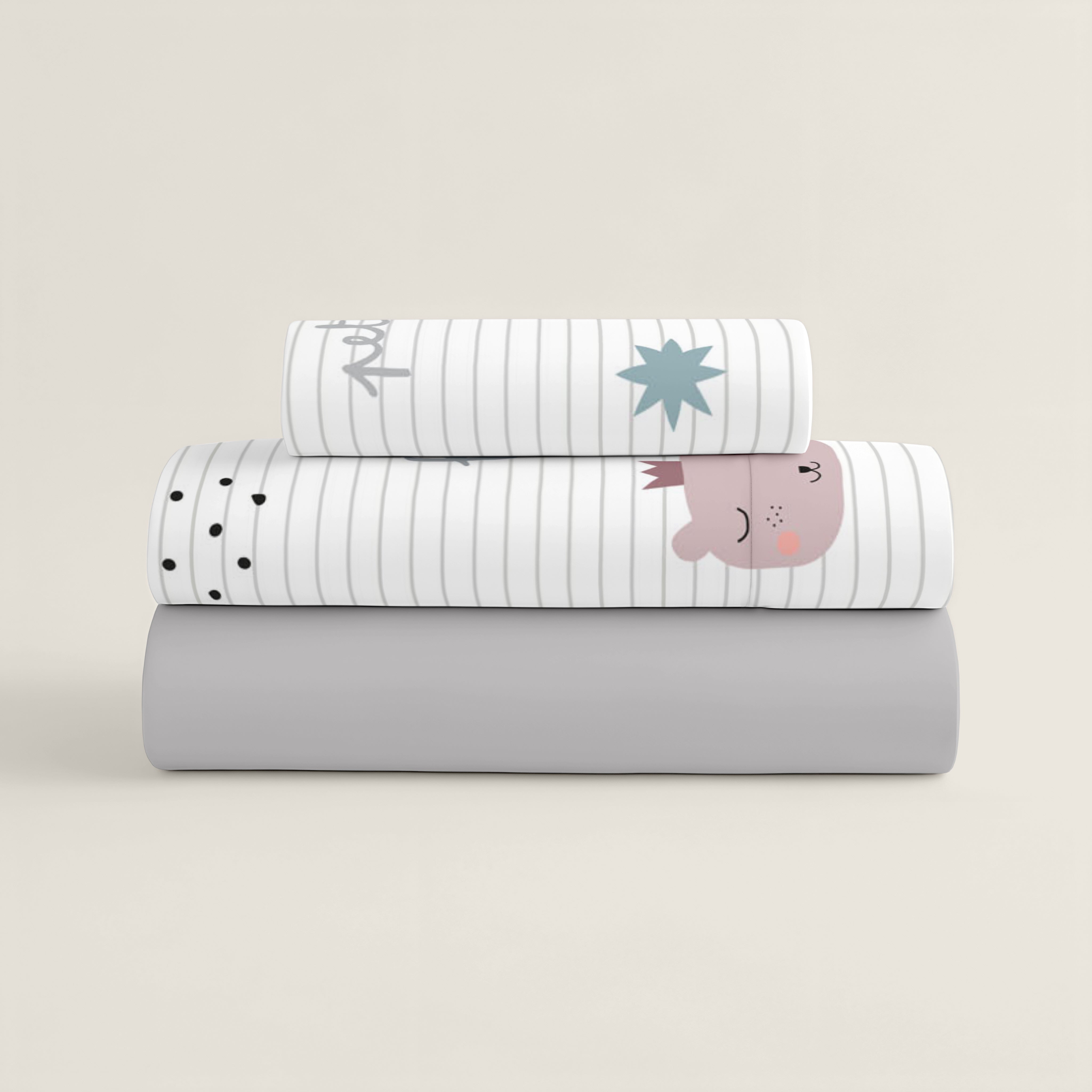SET LENZUOLA STAMPATE PER BAMBINI SOGNI D'ORO 100% COTONE