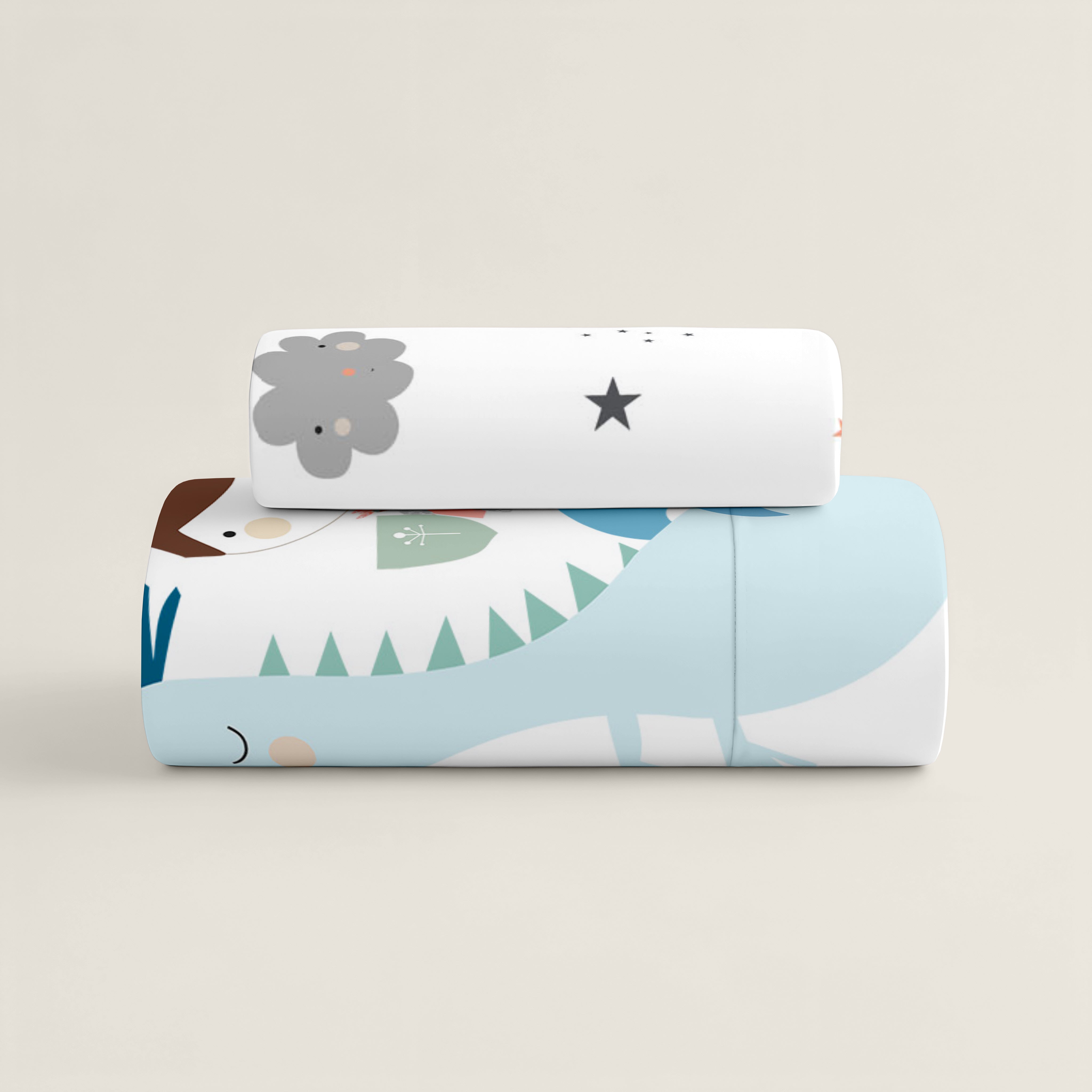 COPRIPIUMINO REVERSIBILE STAMPATO PER BAMBINI MAGIC DRAGON 100% COTONE