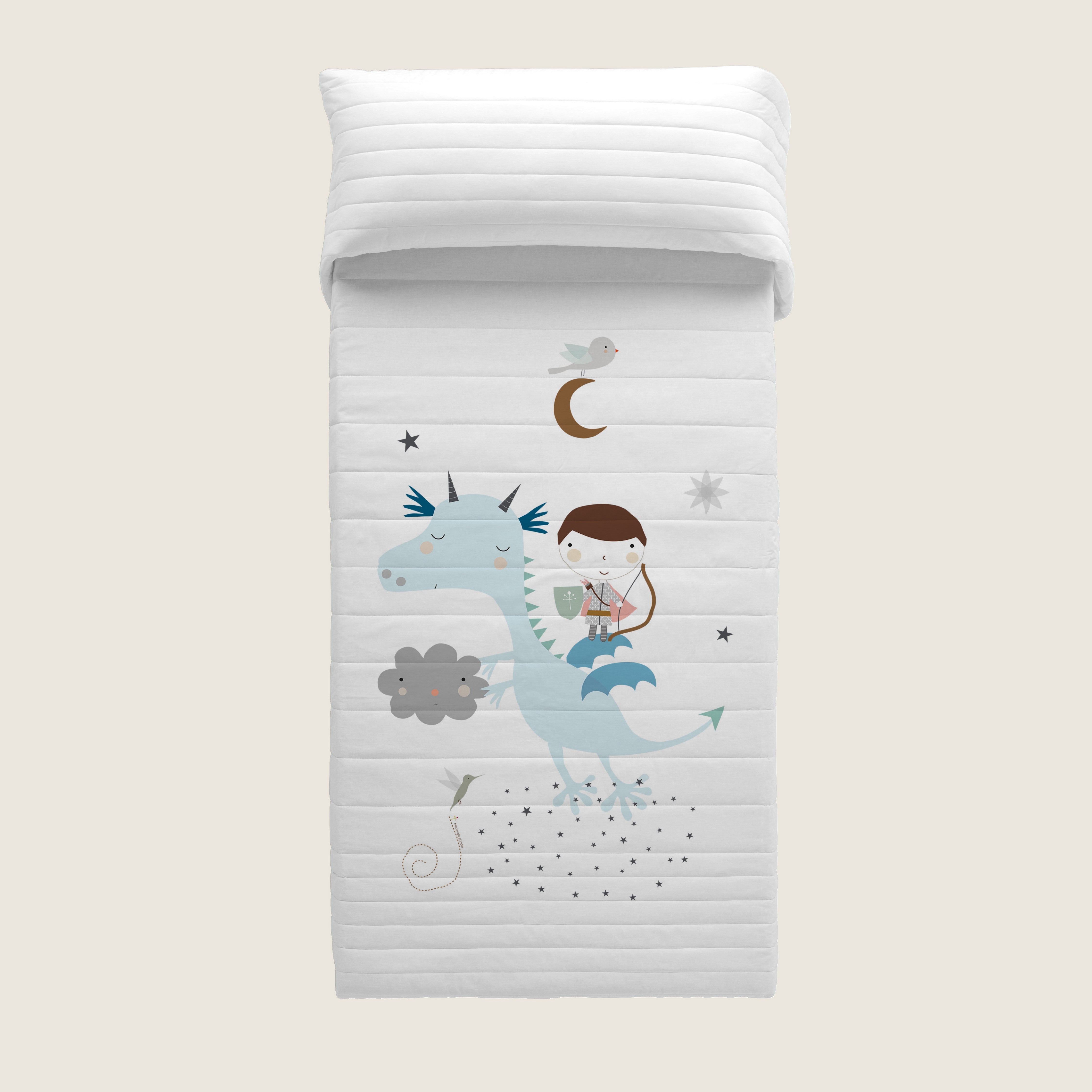 COPERTA BOUTI REVERSIBILE STAMPATA PER BAMBINI MAGIC DRAGON 100% COTONE