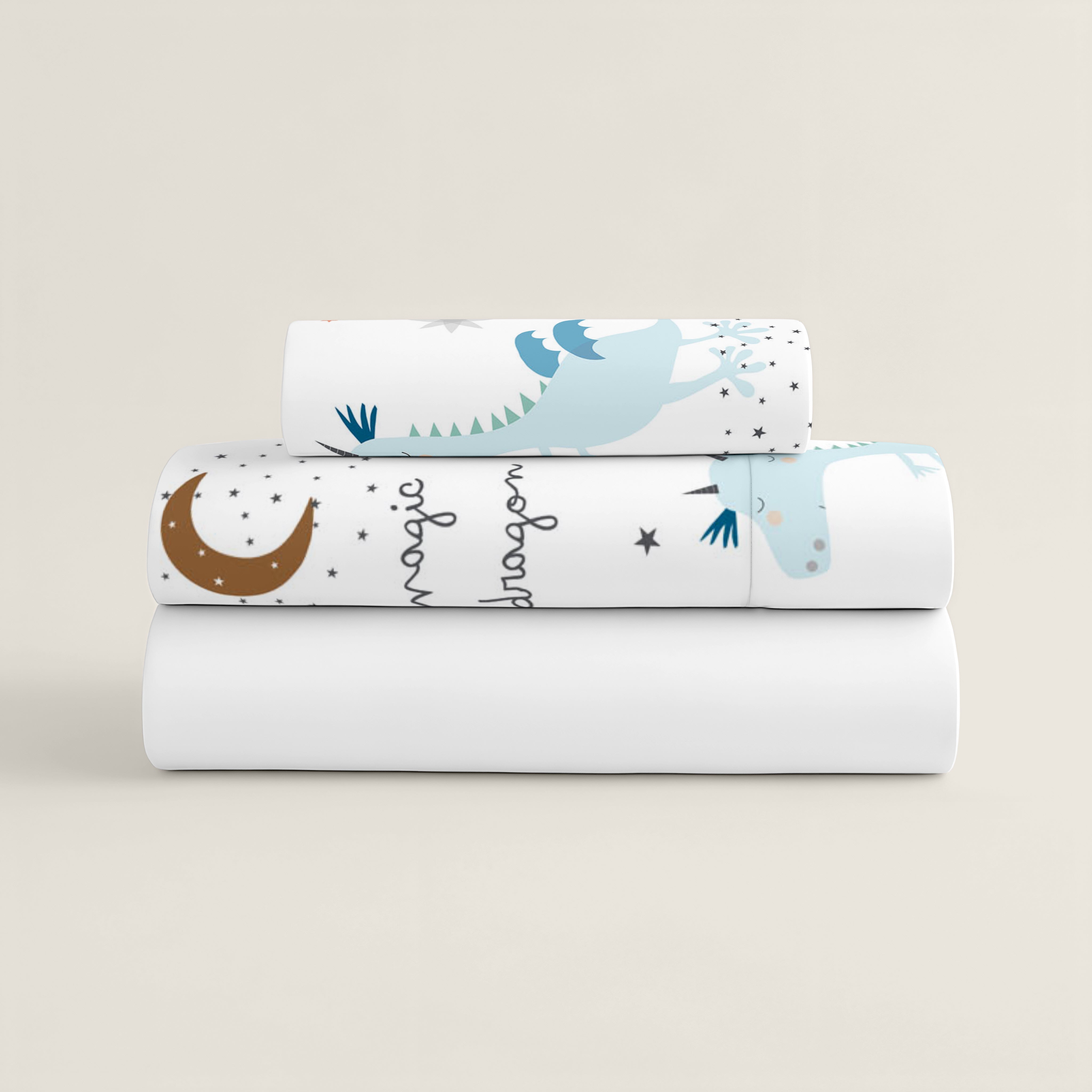 JUEGO DE SÁBANAS CUNA BEBÉ MAGIC DRAGON ROT 100% ALGODÓN