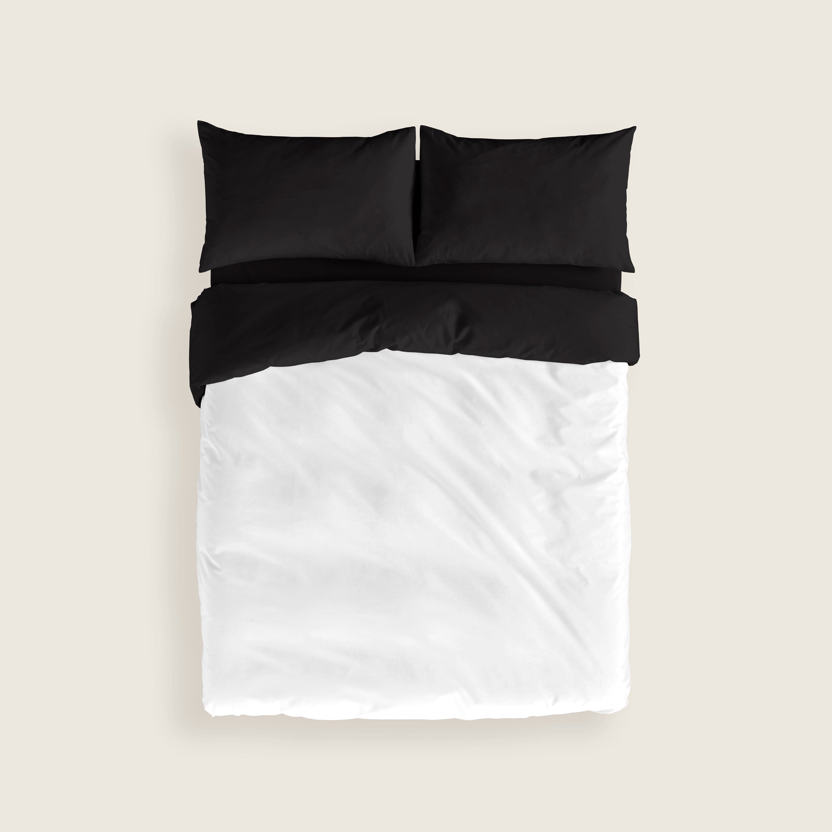 FUNDA NÓRDICA BICOLOR REVERSIBLE BLANCO / NEGRO 100% ALGODÓN