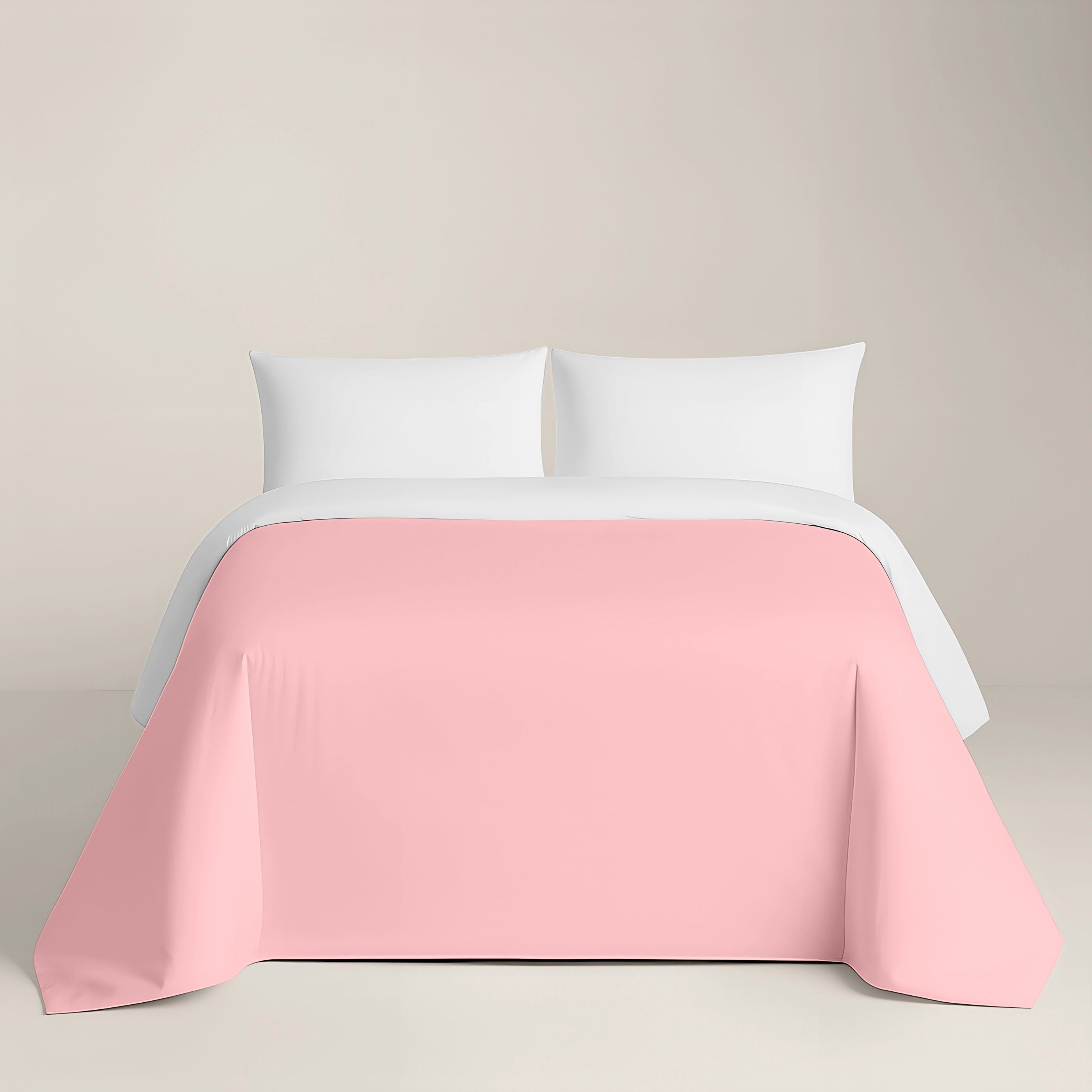 FUNDA NÓRDICA BICOLOR REVERSIBLE ROSA FTR 8 / BLANCO 100% ALGODÓN