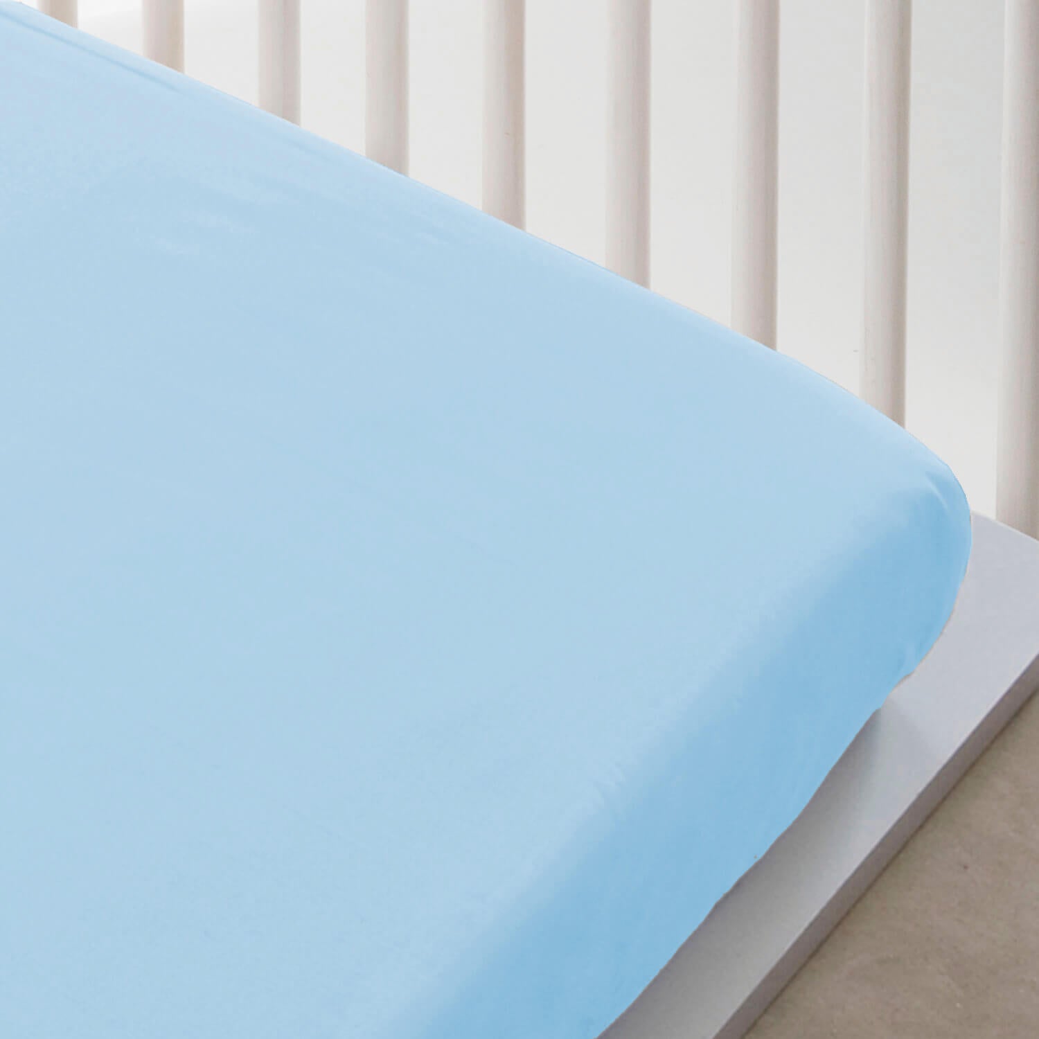 SÁBANA BAJERA AJUSTABLE CUNA 100% ALGODÓN AZUL MAR