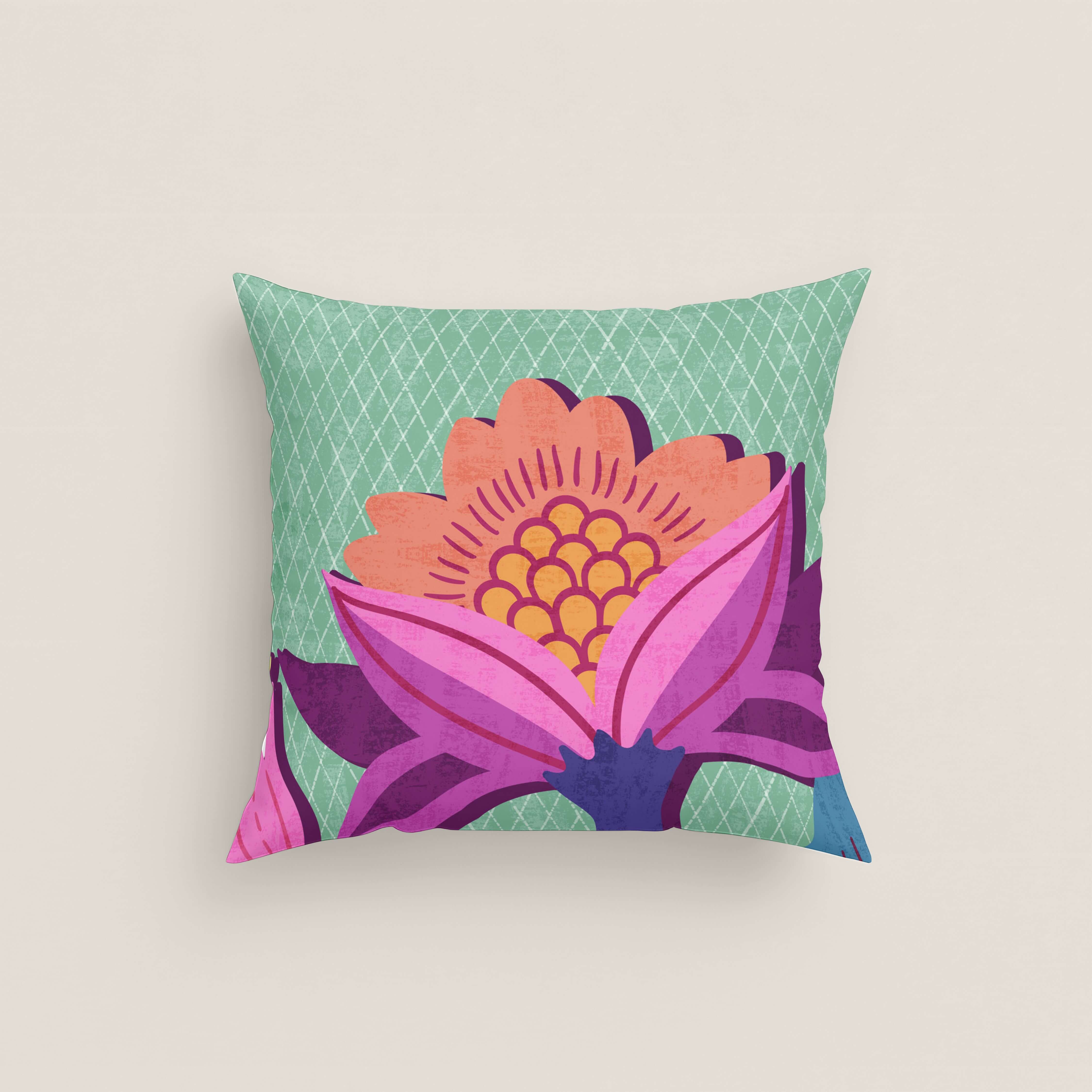 FUNDA DE COJÍN ESTAMPADO MARENA BEIG 100% ALGODÓN