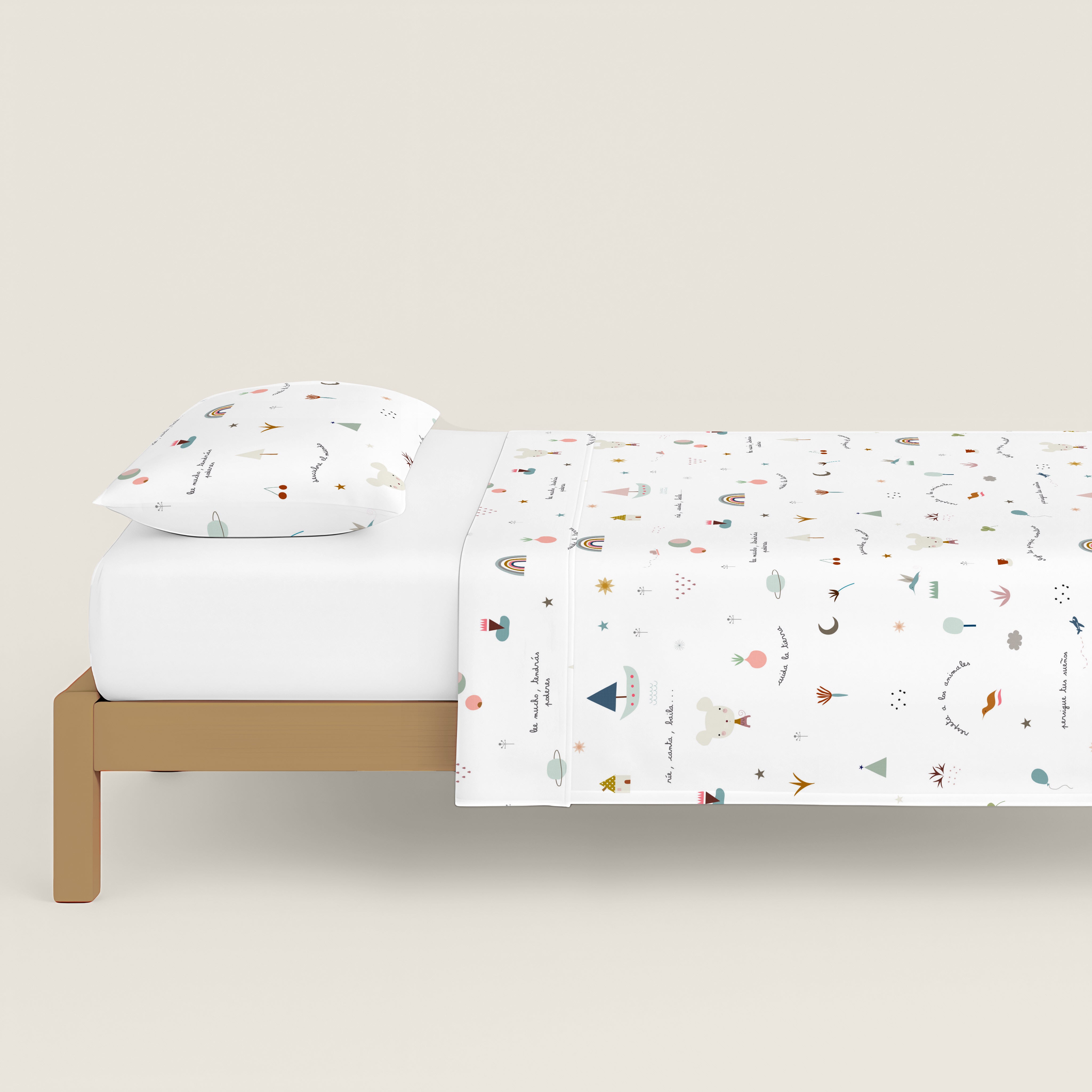 JUEGO SÁBANAS ESTAMPADAS INFANTIL SUSANITA ROSA B 100% ALGODÓN