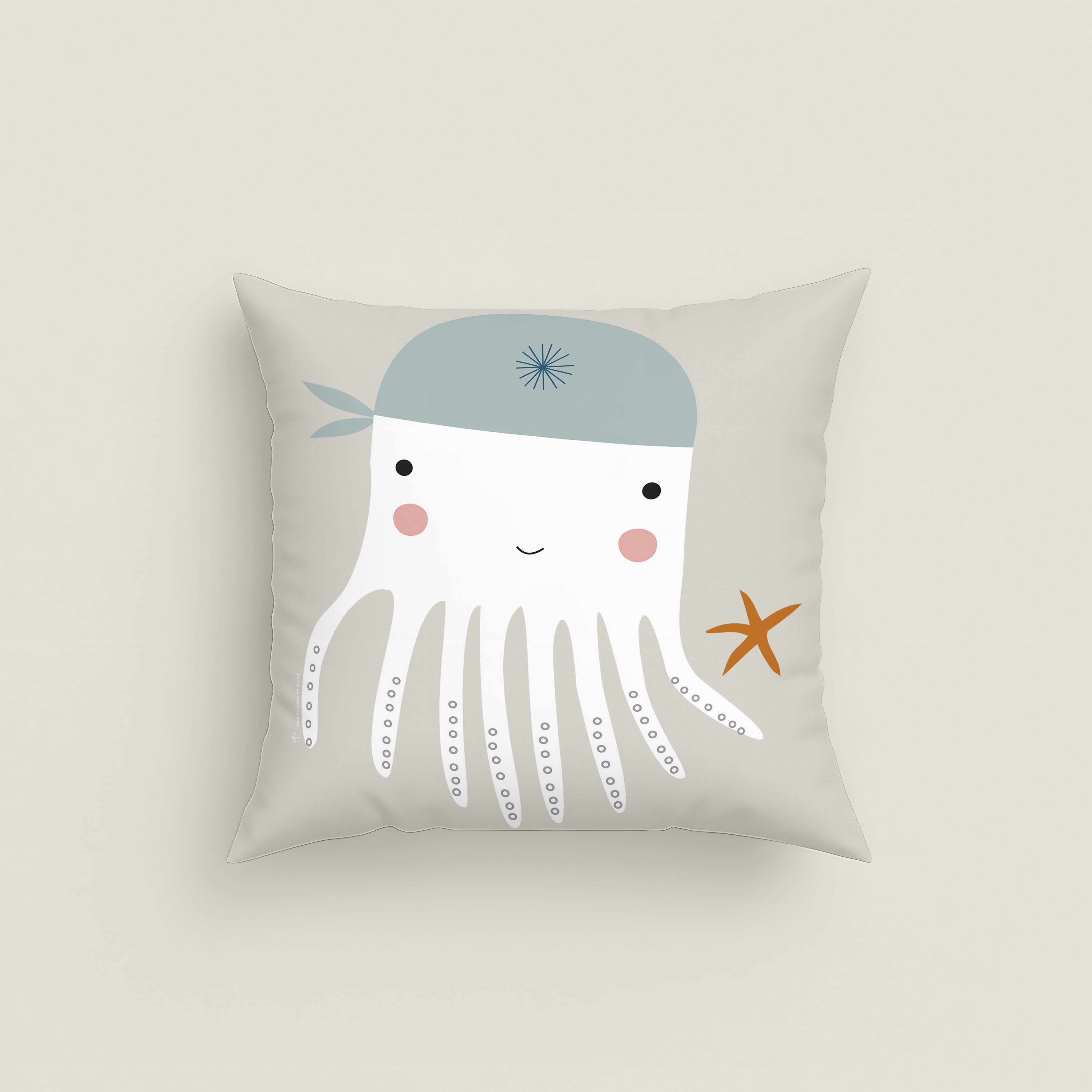 FUNDA DE COJÍN INFANTIL ESTAMPADO SURF 100% ALGODÓN