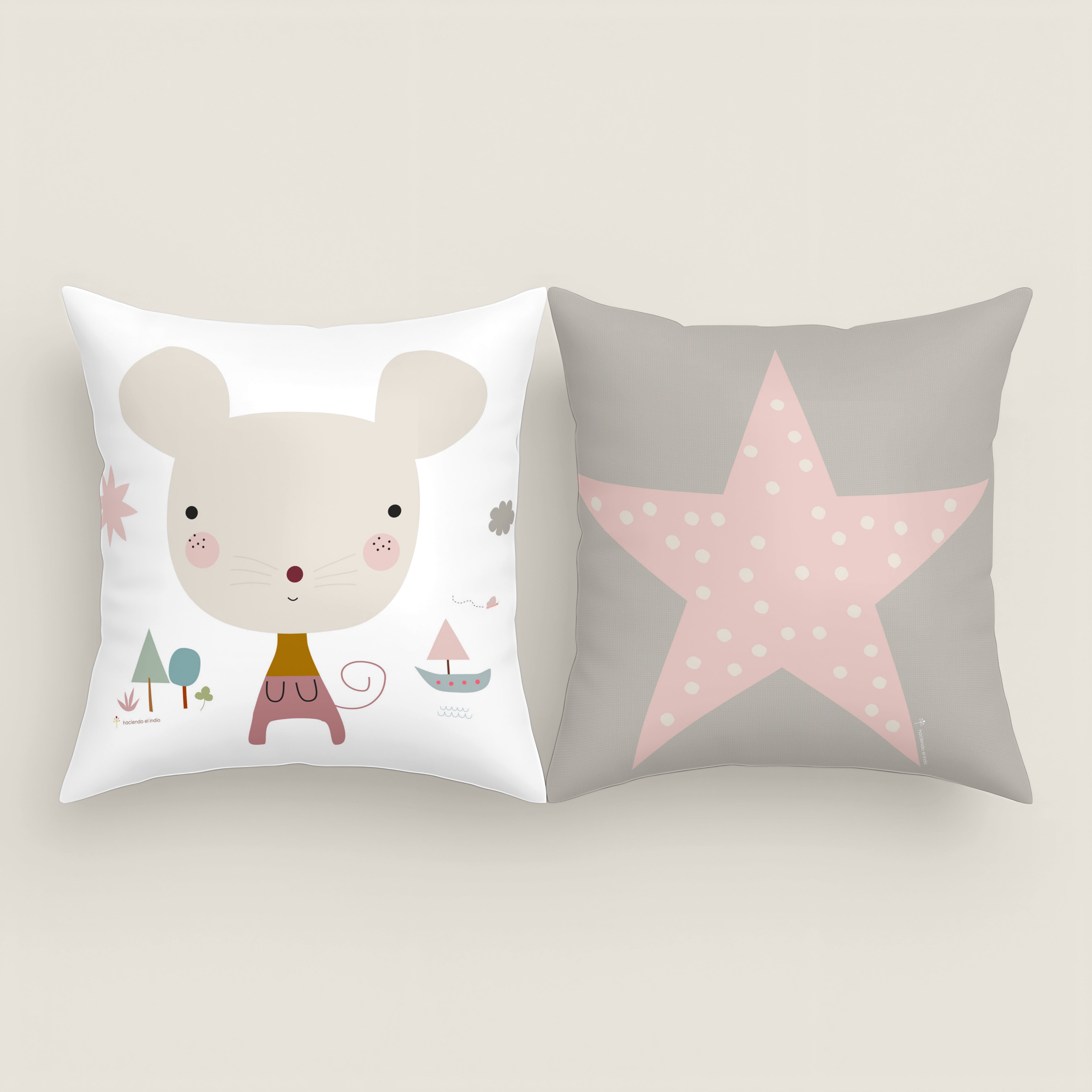 FODERA PER CUSCINO PER BAMBINI STAMPATO SUSANITA ROSA 100% COTONE