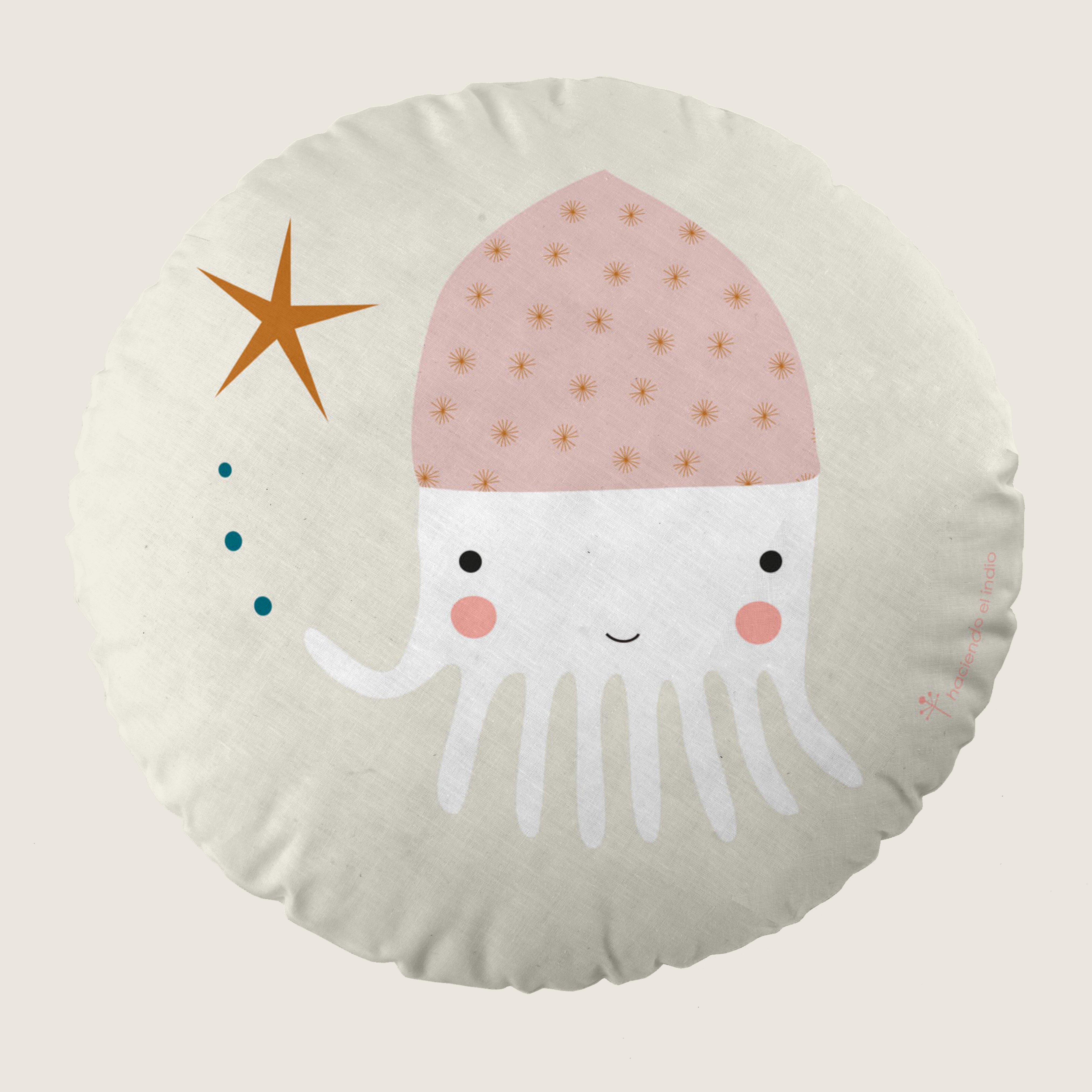 COJÍN REDONDO INFANTIL ESTAMPADO SEAHORSE