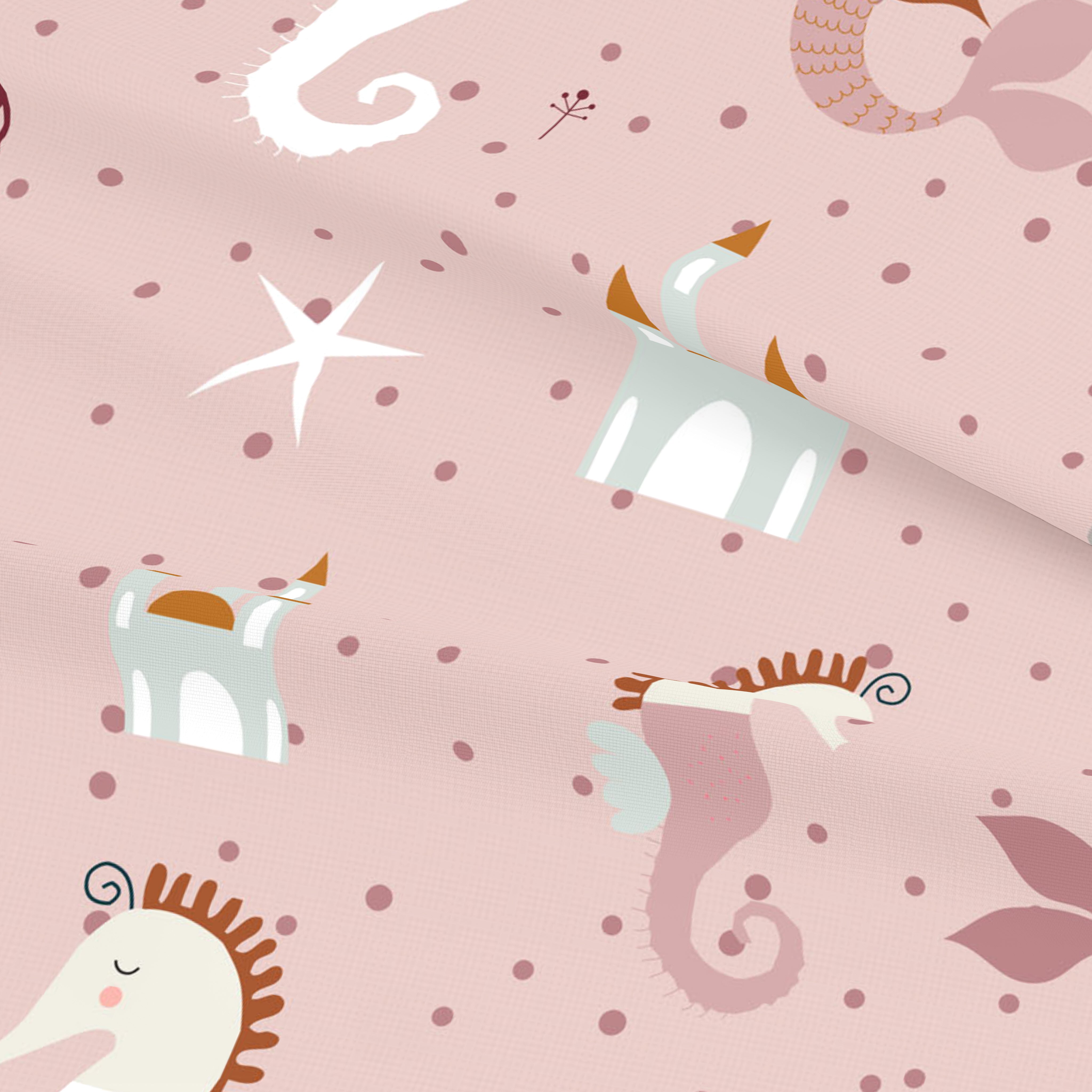 COPRIPIUMINO REVERSIBILE STAMPATO PER BAMBINI SEAHORSE 100% COTONE