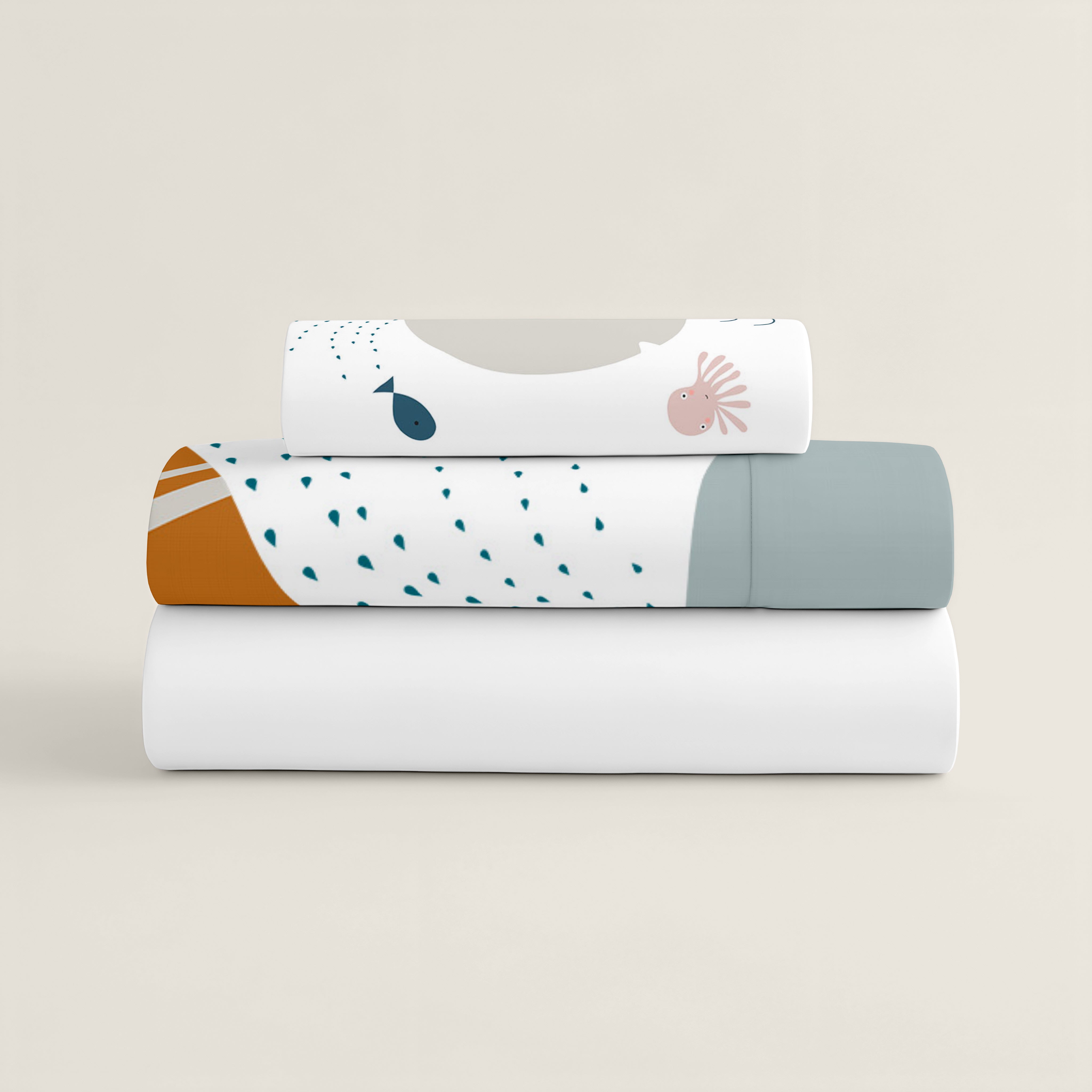 JUEGO DE SÁBANAS CUNA BEBÉ SURF A 100% ALGODÓN