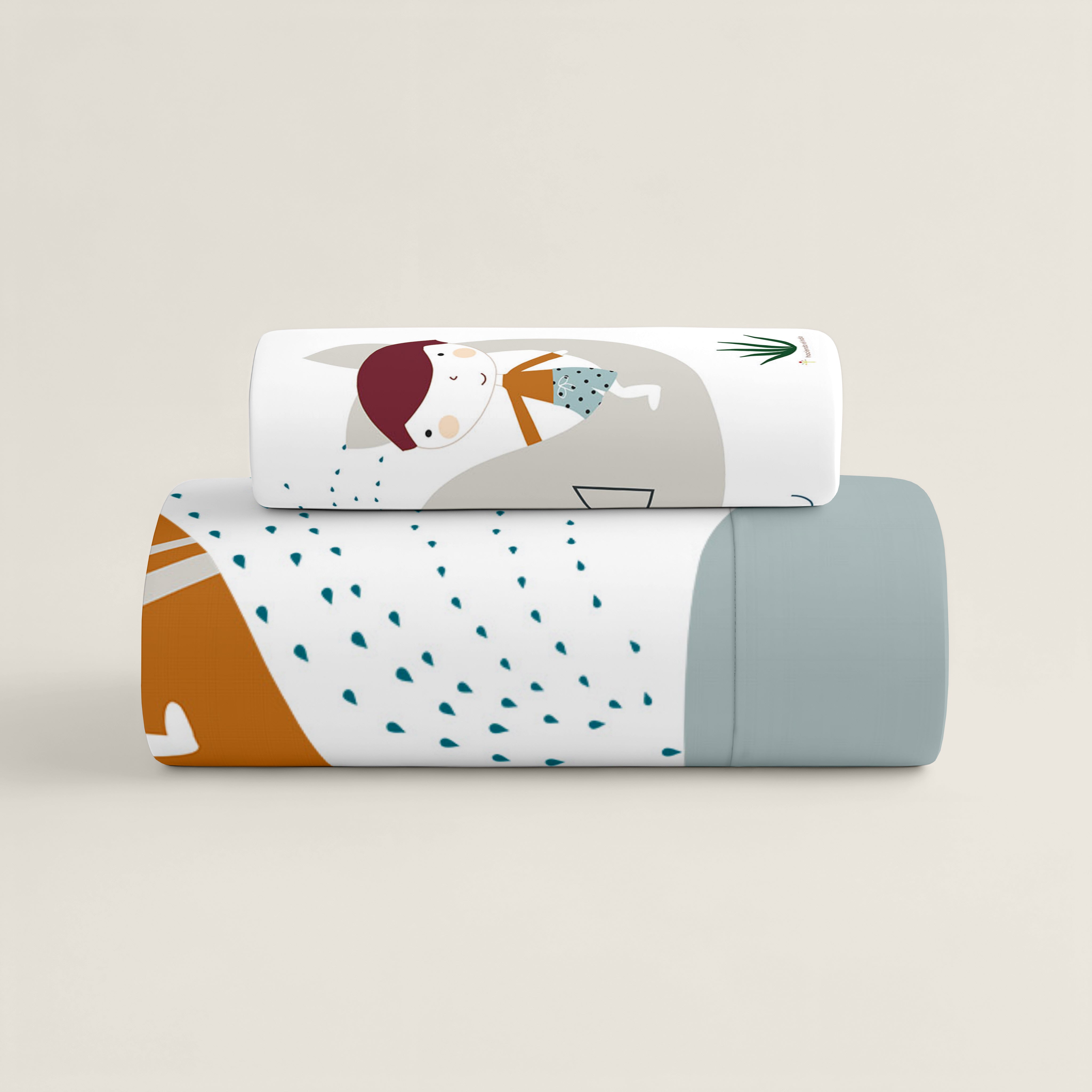 FUNDA NÓRDICA REVERSIBLE CUNA BEBÉ SURF 100% ALGODÓN