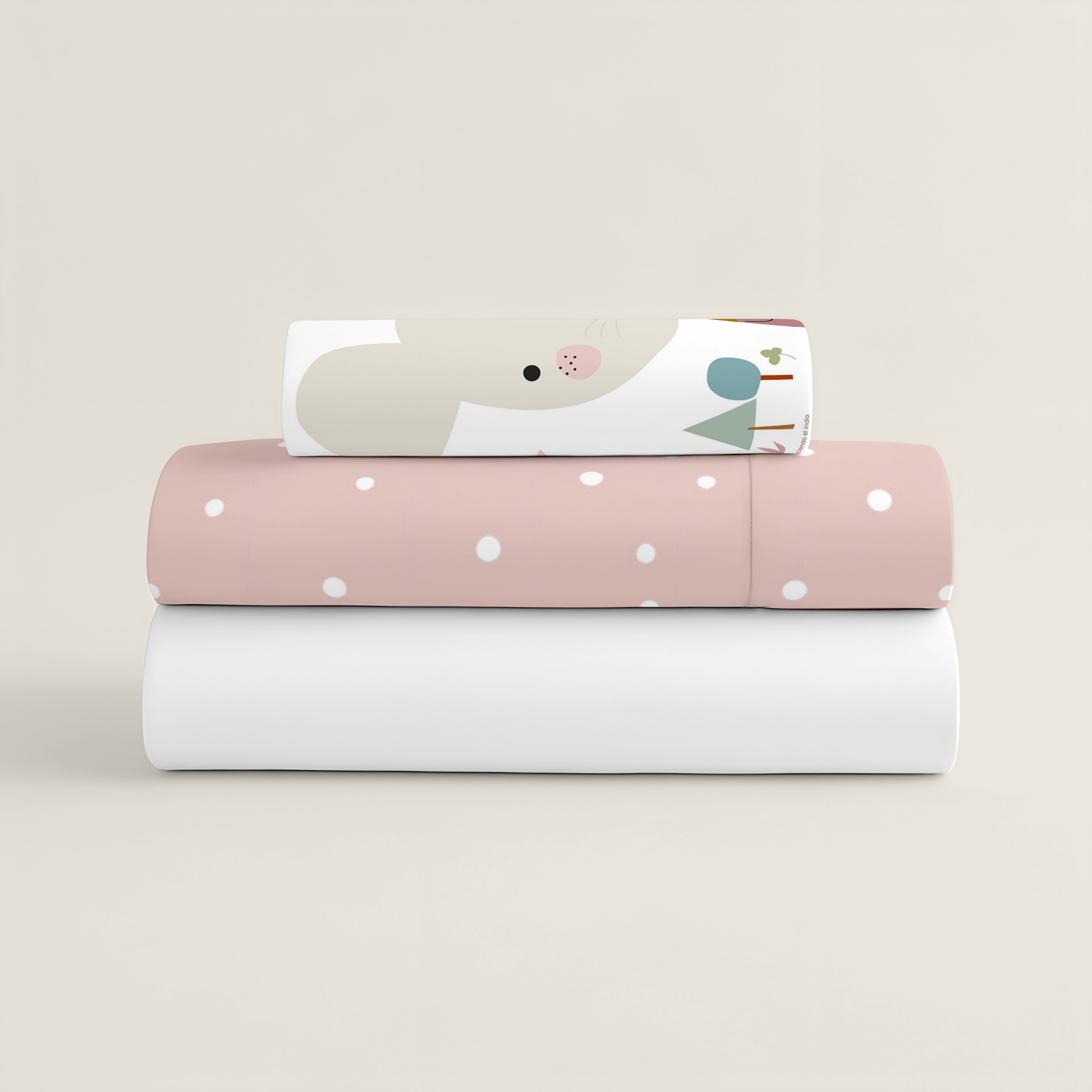 JUEGO DE SÁBANAS CUNA BEBÉ SUSANITA ROSA A 100% ALGODÓN