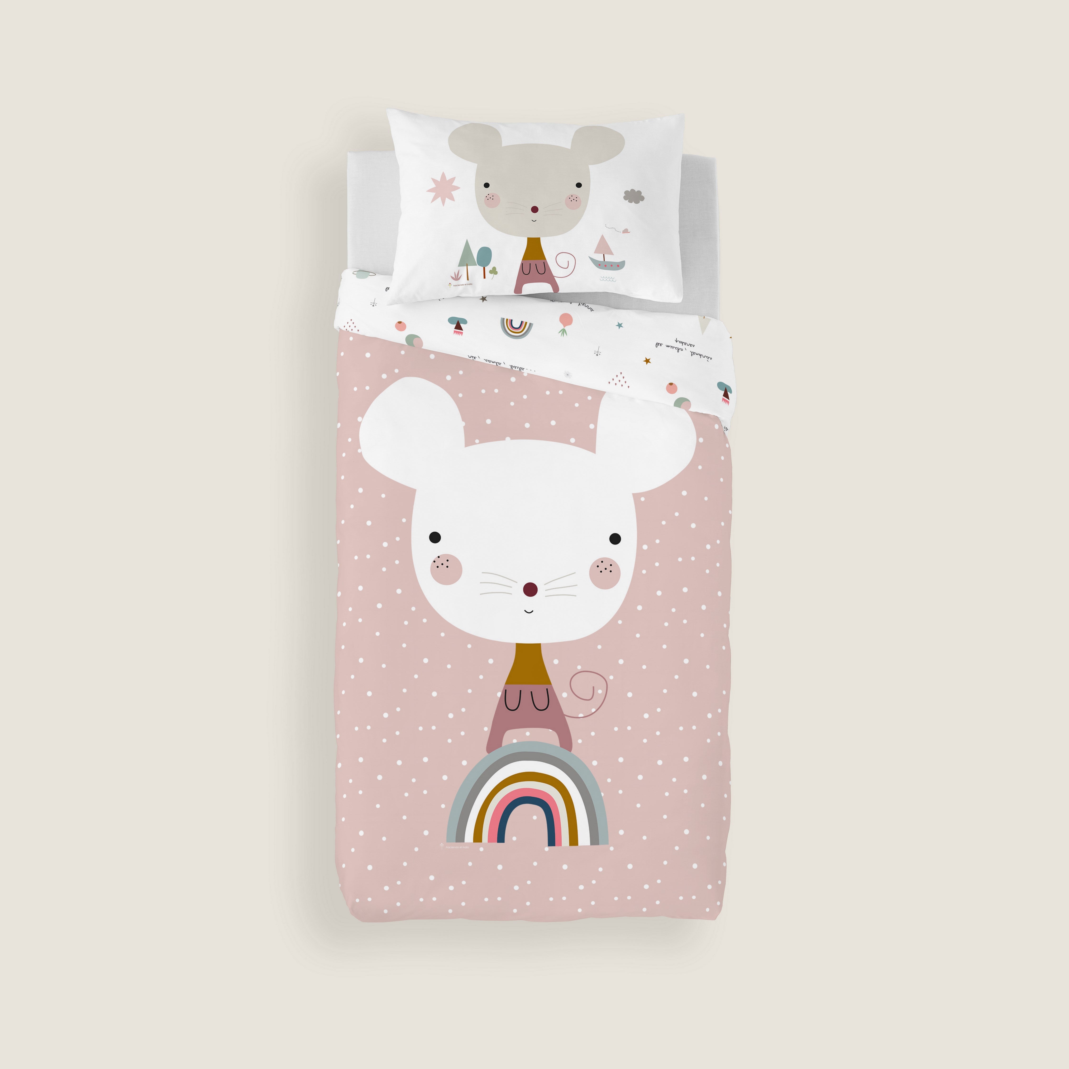 FUNDA NÓRDICA REVERSIBLE CUNA BEBÉ SUSANITA ROSA 100% ALGODÓN