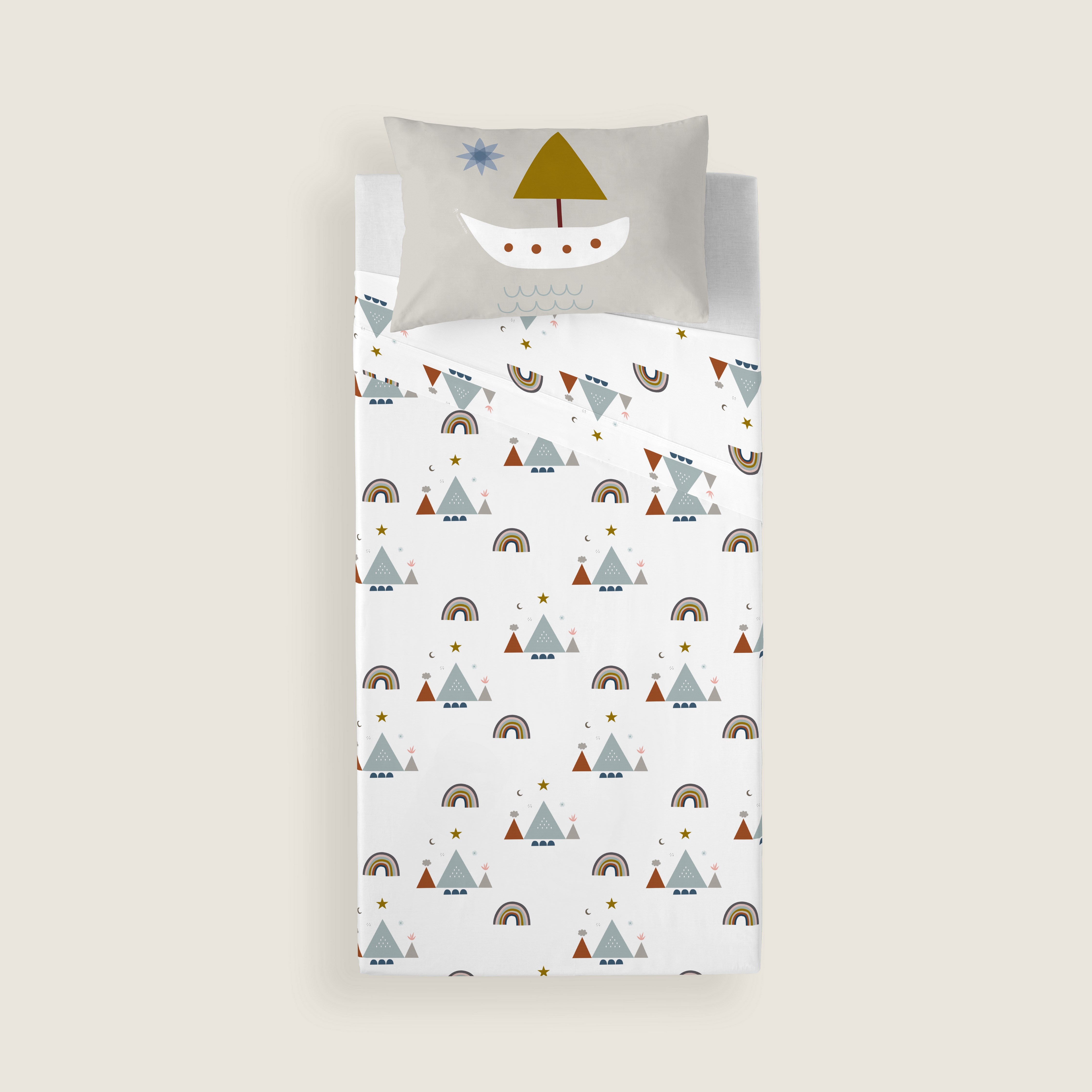 JUEGO DE SÁBANAS CUNA BEBÉ SUSANITA AZUL B 100% ALGODÓN