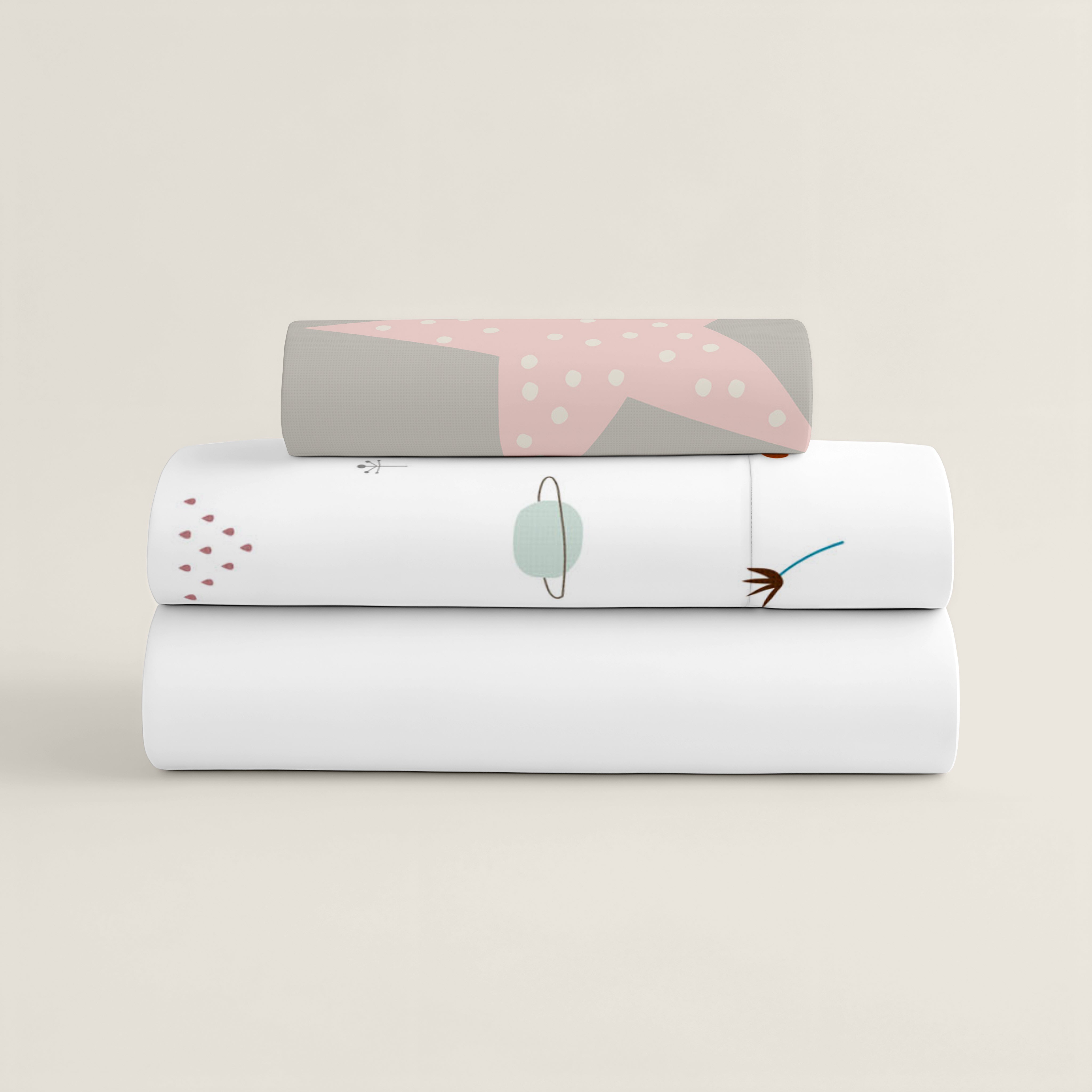 JUEGO DE SÁBANAS CUNA BEBÉ SUSANITA ROSA B 100% ALGODÓN