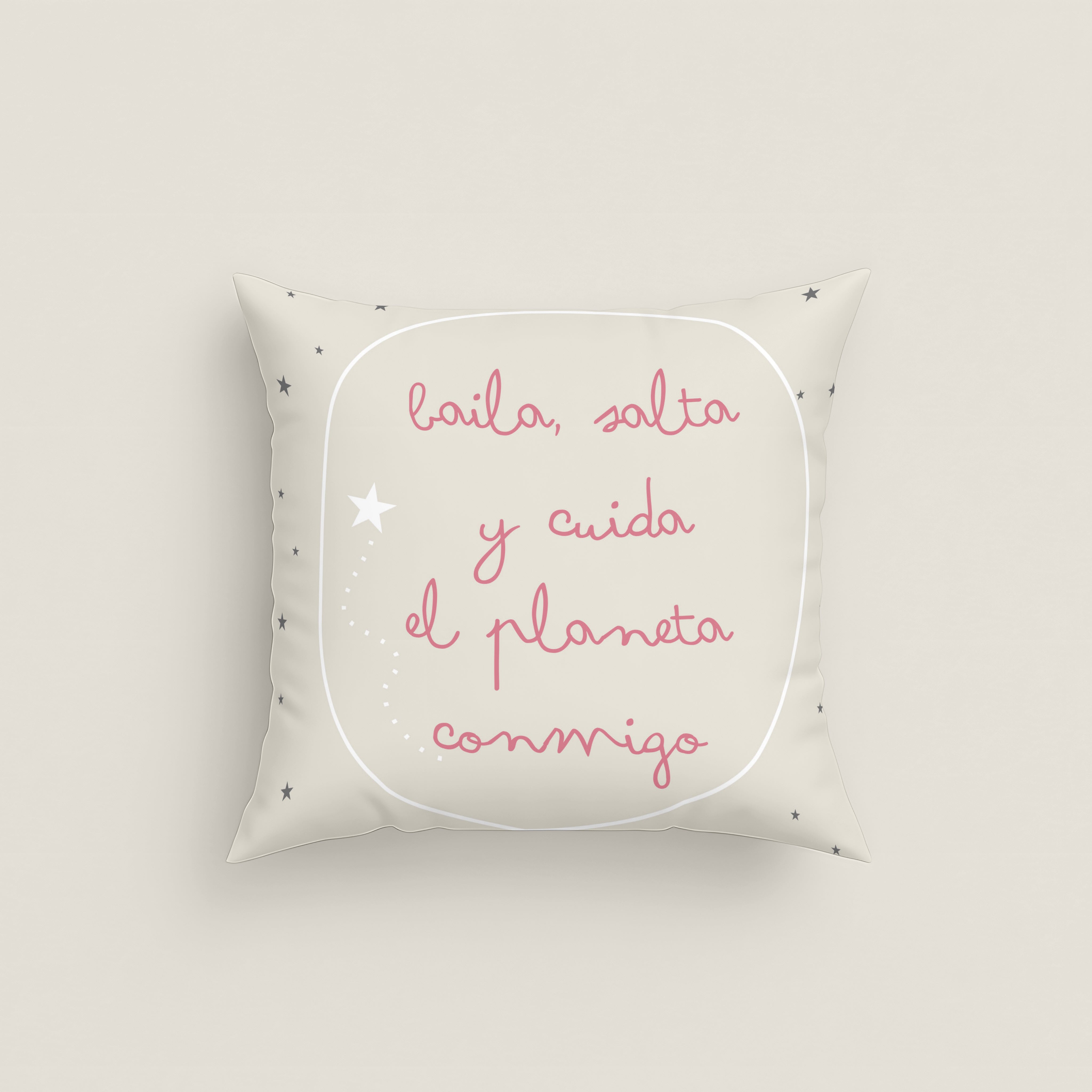 FUNDA DE COJÍN INFANTIL ESTAMPADO BAILARINA 100% ALGODÓN