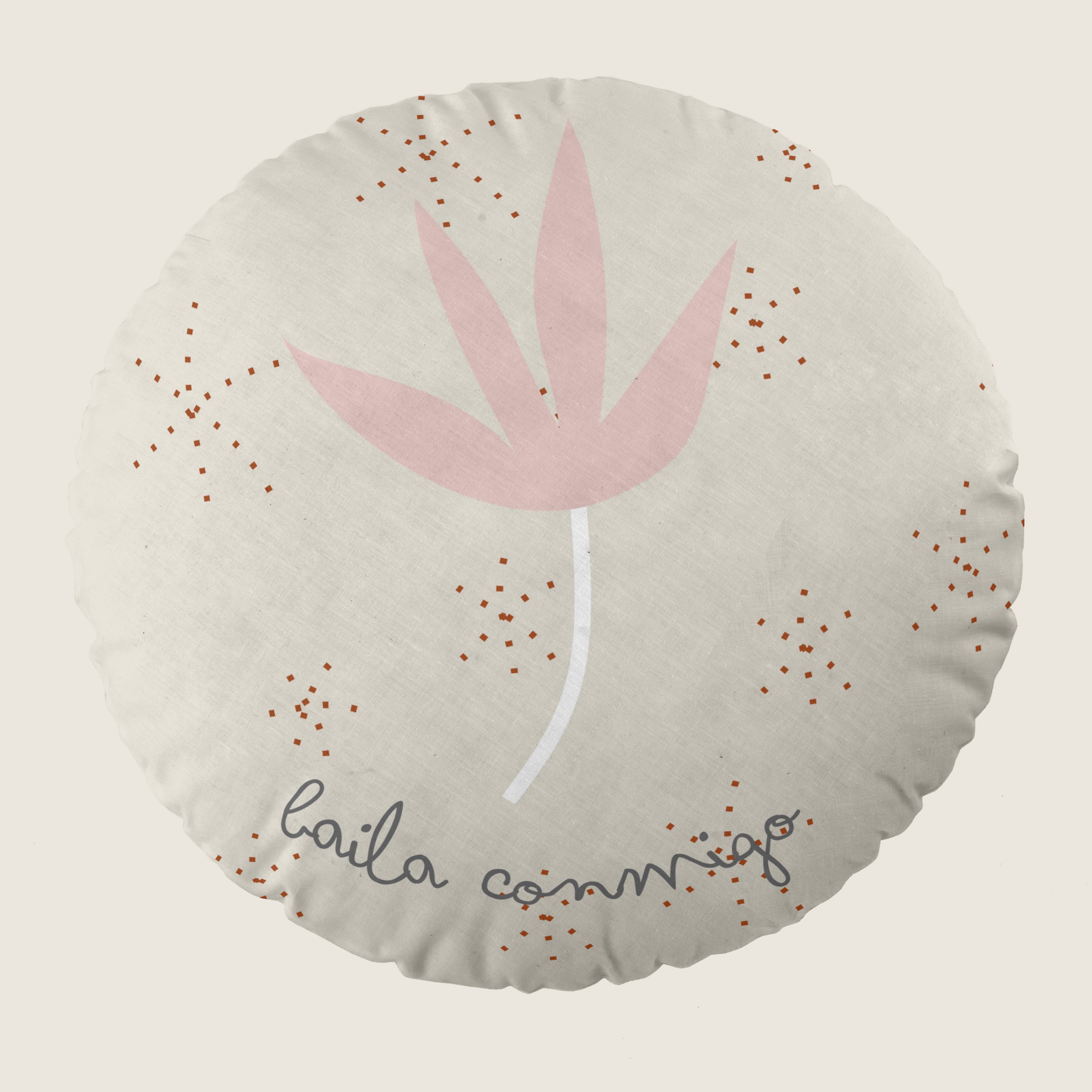 COJÍN REDONDO INFANTIL ESTAMPADO BAILARINA