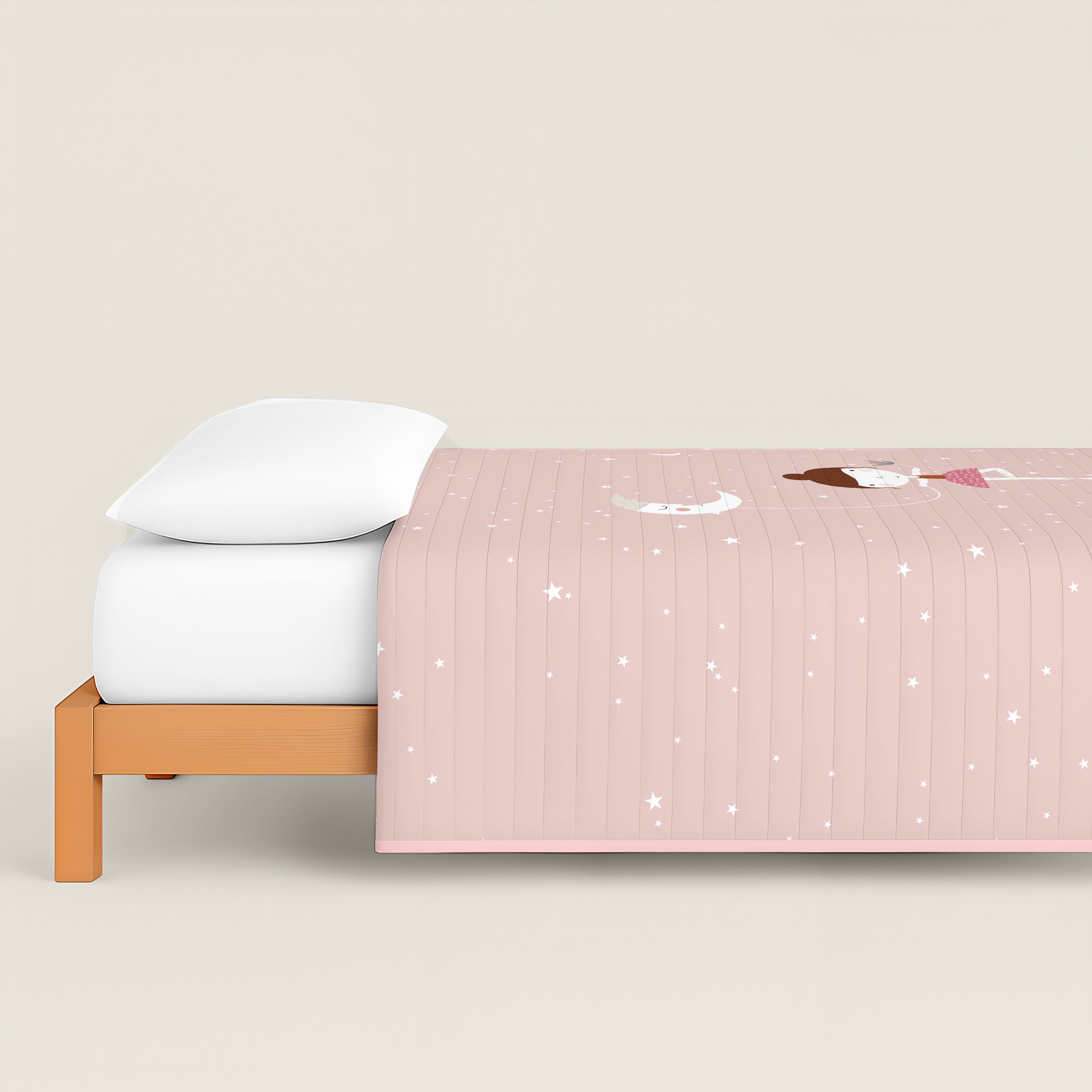 COLCHA BOUTI REVERSIBLE ESTAMPADA INFANTIL BAILARINA 100% ALGODÓN