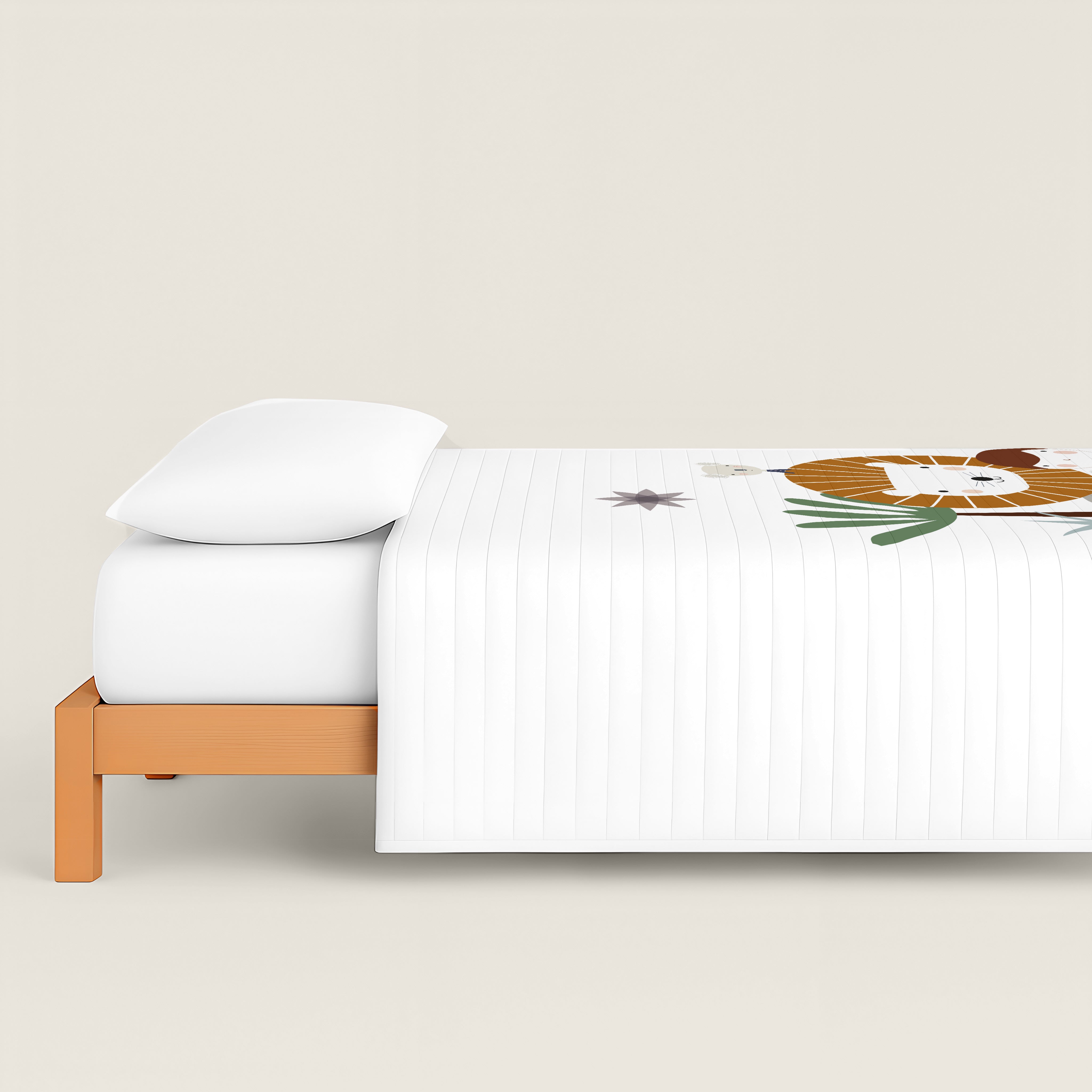 COLCHA BOUTI REVERSIBLE ESTAMPADA INFANTIL JUNGLA NIÑO  100% ALGODÓN