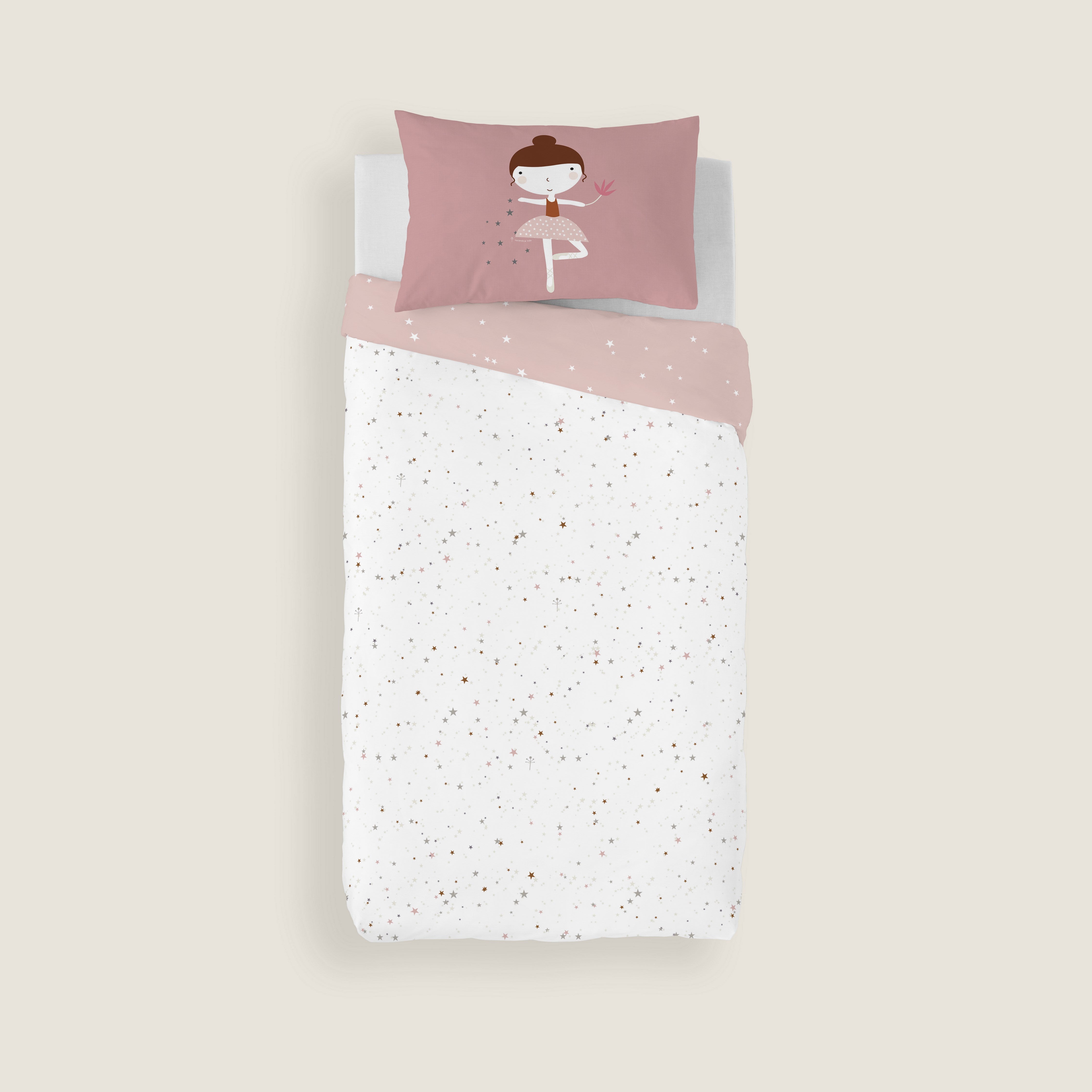 COPRIPIUMINO REVERSIBILE CULLA NEONATA BALLERINA 100% COTONE