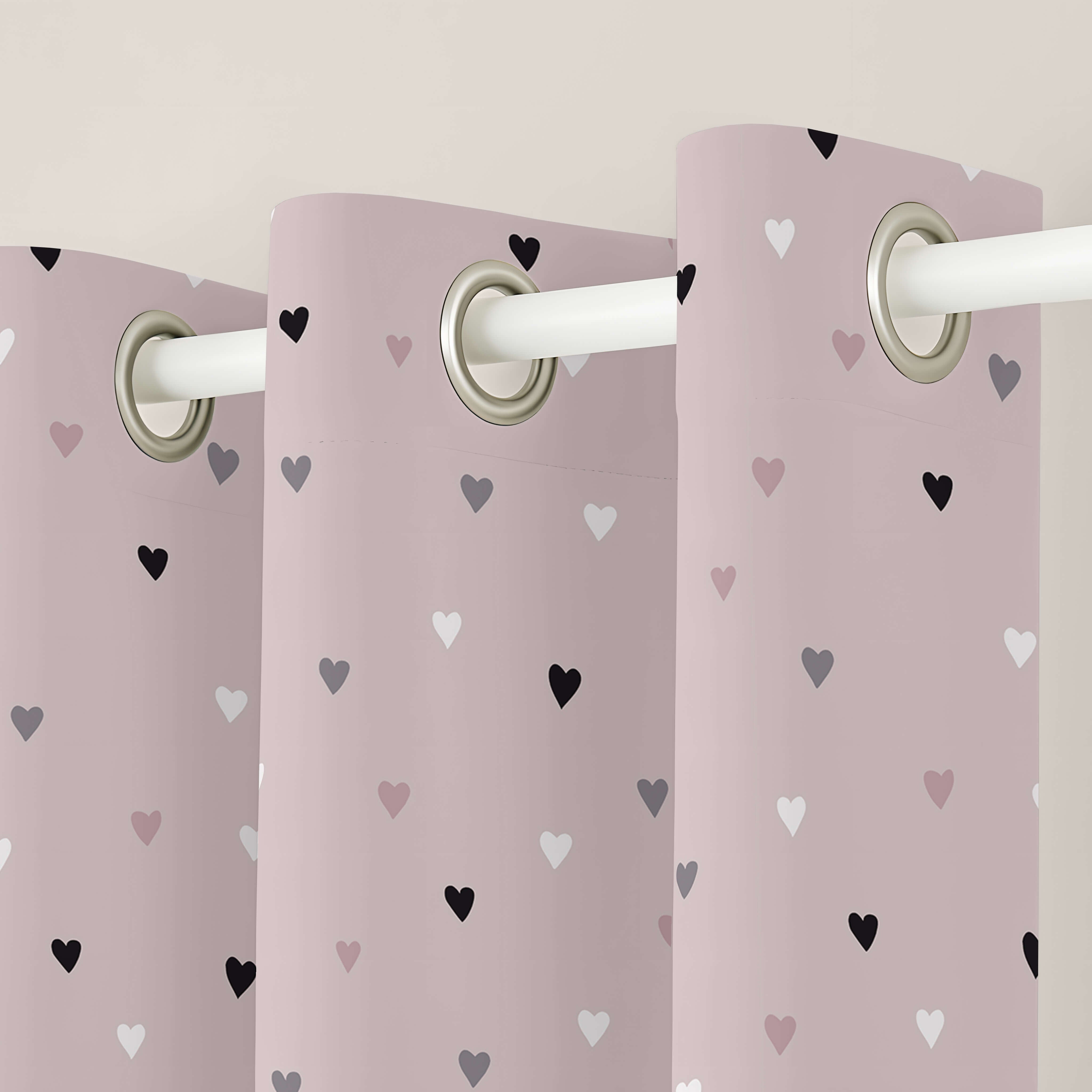 CORTINA INFANTIL CORAZONES 100% ALGODÓN