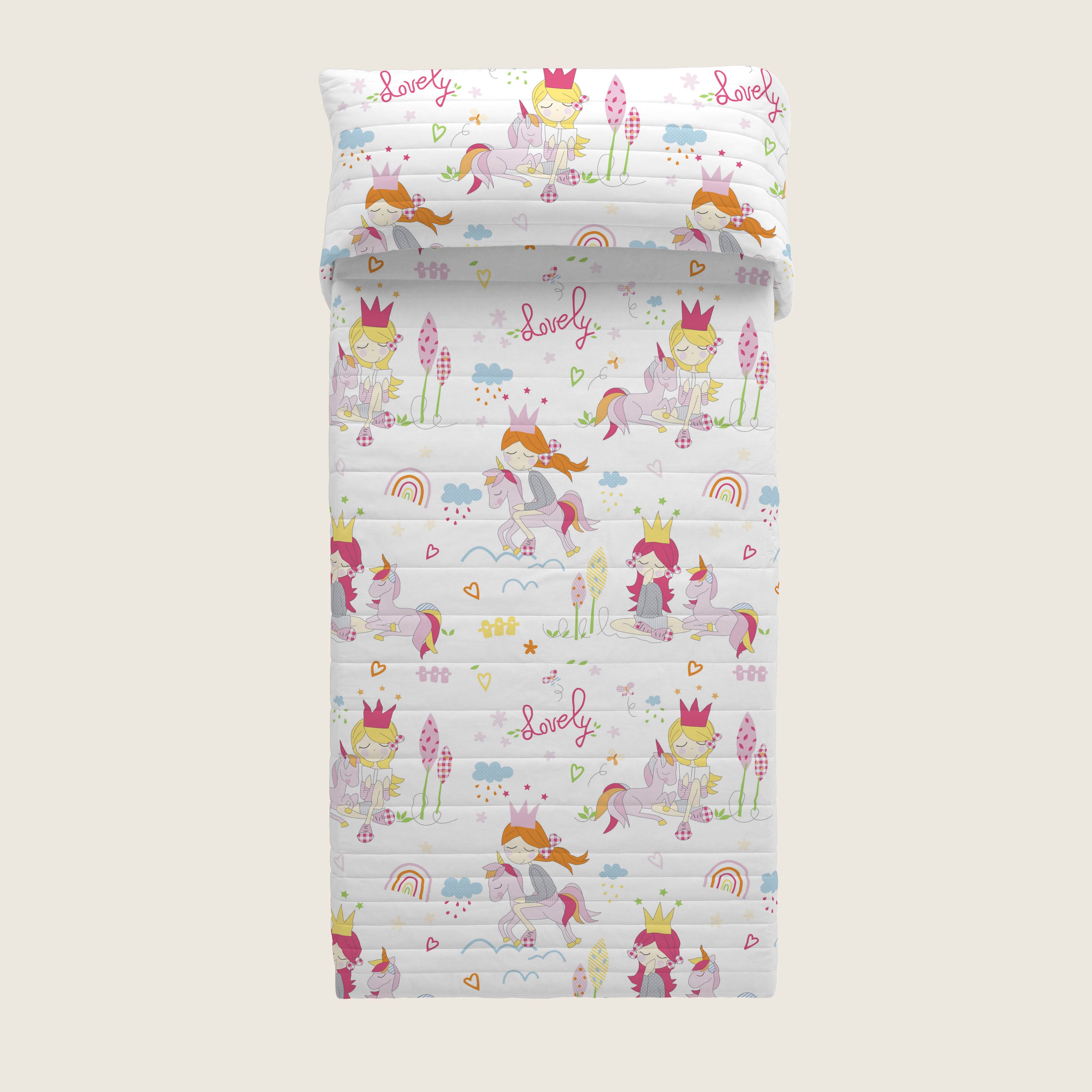 COLCHA BOUTI ESTAMPADA INFANTIL LOVELY 100% ALGODÓN